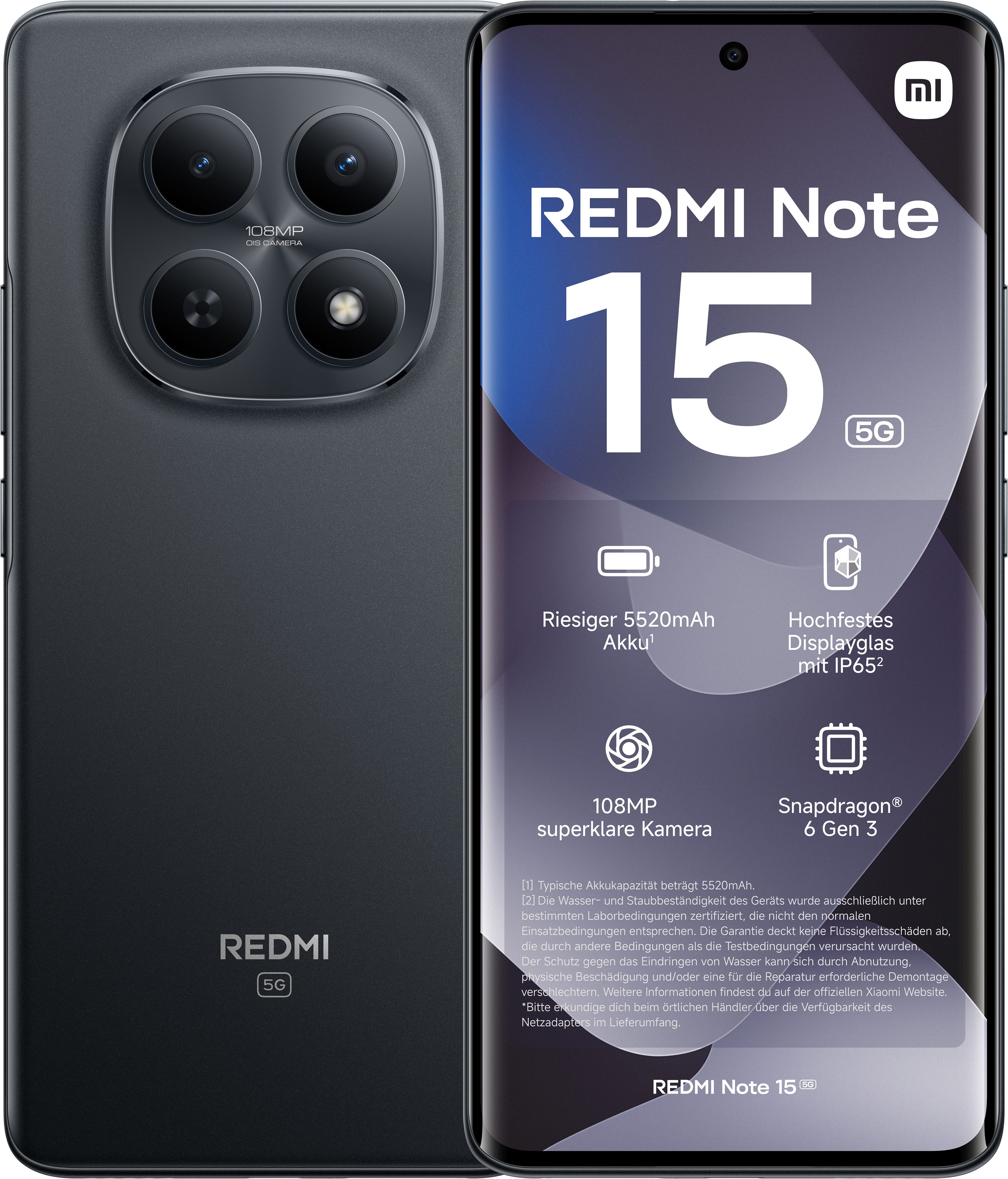 Xiaomi Redmi Note 15 5G 6+128 Smartphone (17 cm/6,7 Zoll, 128 GB Speicherplatz, 108 MP Kamera)