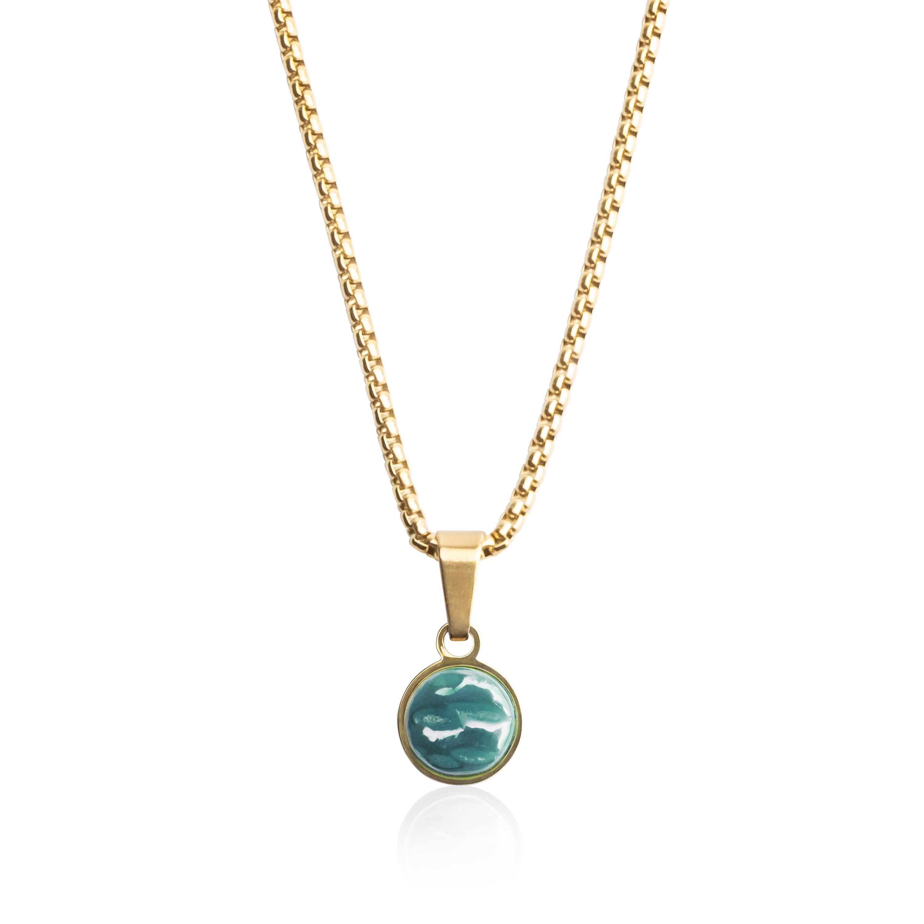 ALEXASCHA Charm-Kette Kurze Edelstahlkette mit Anhänger • Mix & Match Kette • 18k vergoldet