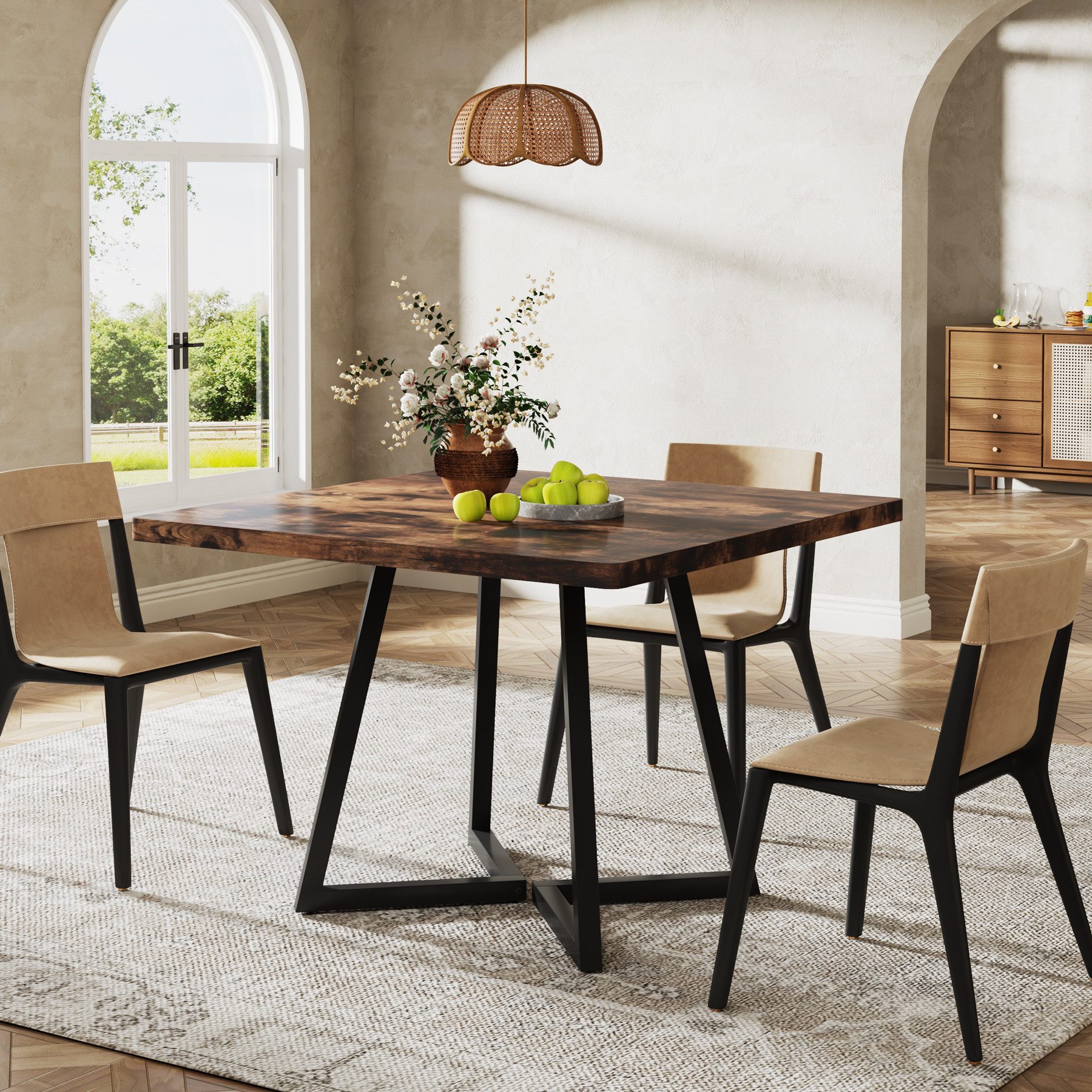 Tribesigns Esstisch 80cm quadratischer Esstisch für 4 Personen, Industrie-Küchentisch – Bild 2 von 5