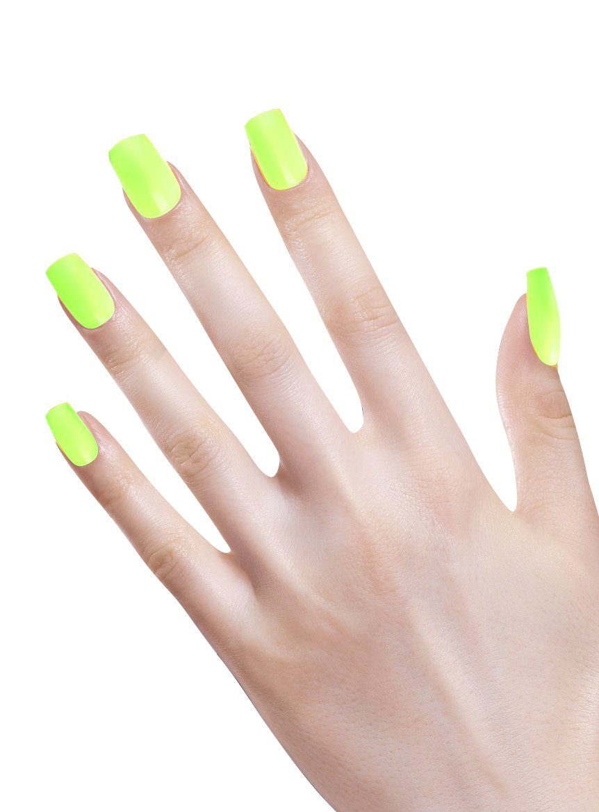Widdmann Искусственные ногти Ombre Fingernägel neongrün, Ein Satz künstliche Fingernägel zum Aufkleben