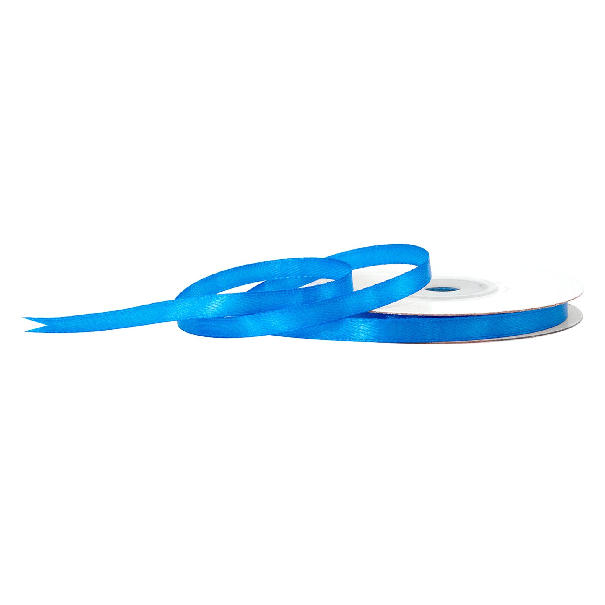 Creativery Geschenkband, Satinband 6mm x 25m Rolle Mittelblau