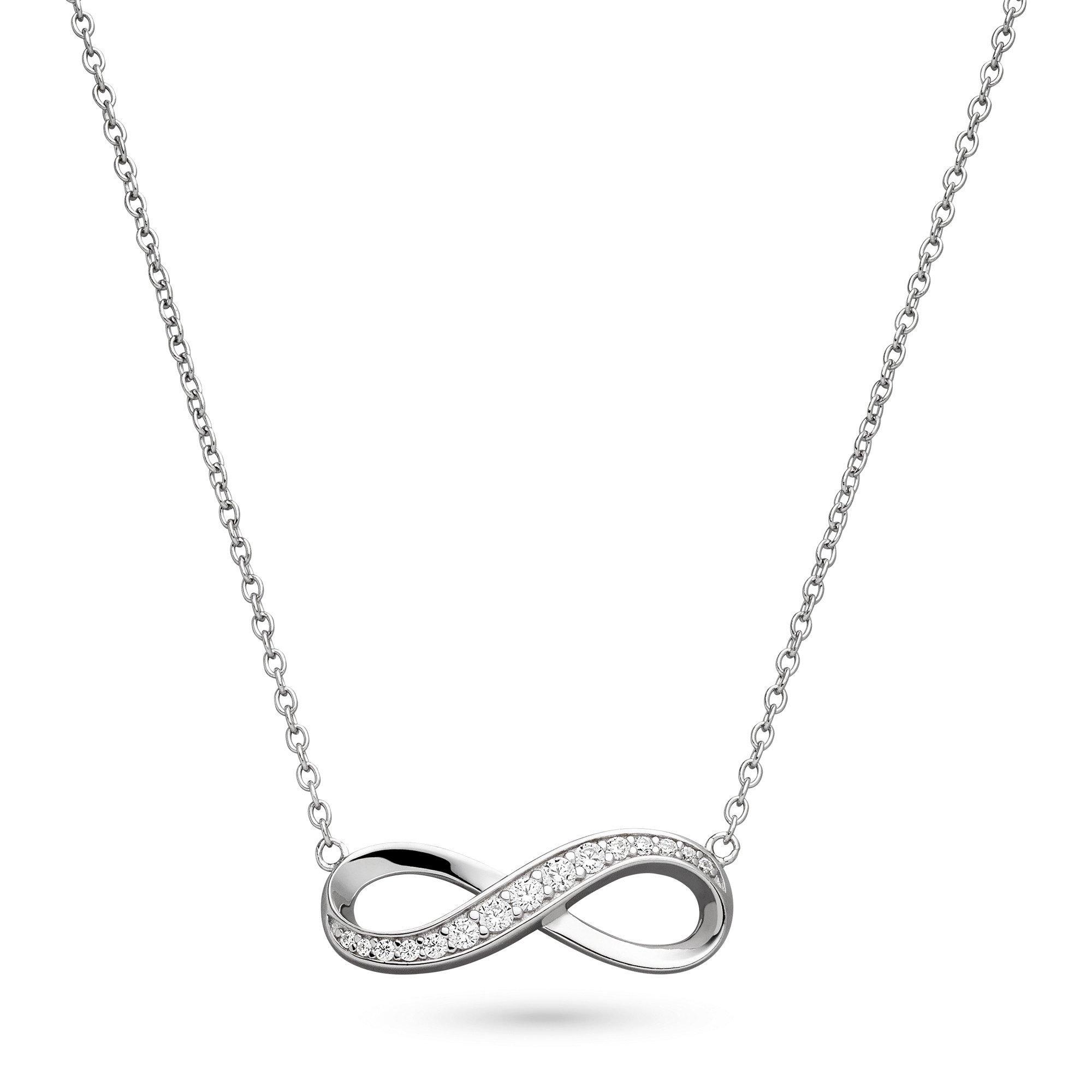 s.Oliver Kette mit Anhänger Infinity, Unendlichkeitsschleife, mit Zirkonia (synth)