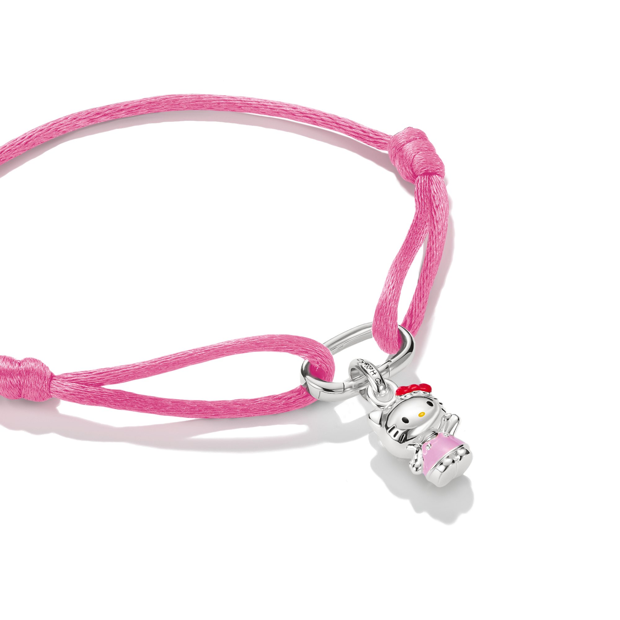 THOMAS SABO Armband THOMAS SABO ♡ Hello Kitty Stoffarmband rosa, Emaille