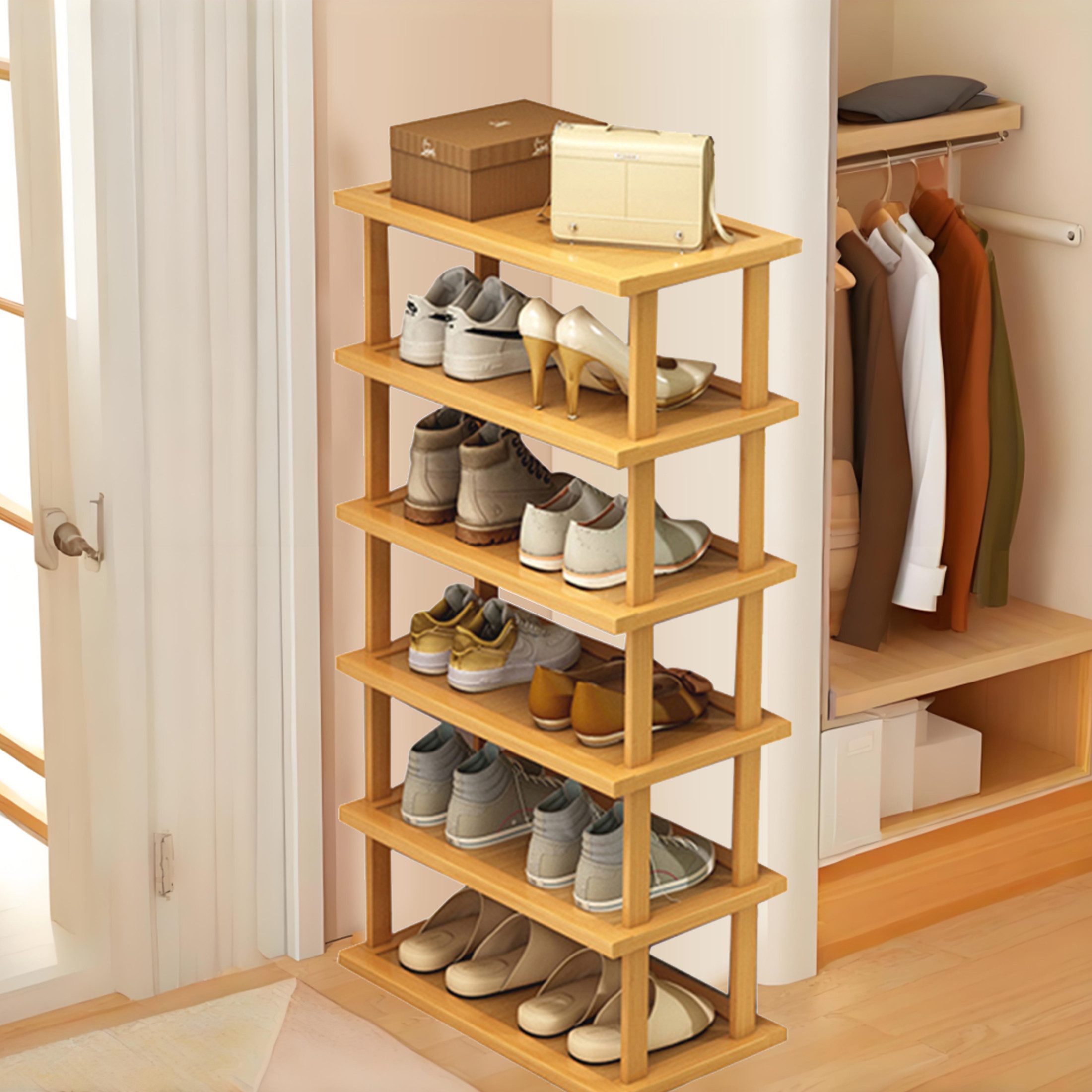 YINDN Schuhregal 6 Ebenen Schuhschrank, Schuhablage günstig online kaufen