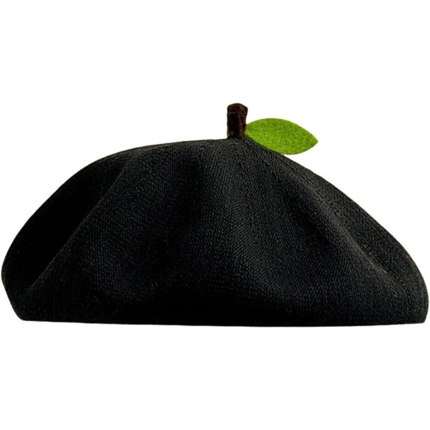 LuxusKollektion Baskenmütze Baskenmütze Barett Beret Beanie Damen Sommer M-L Schwarz