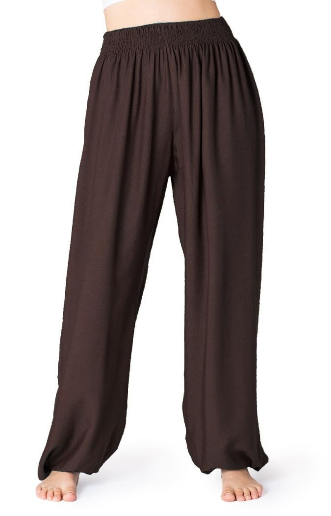 PANASIAM Haremshose unicolor Haremshose aus 100% Viskose weite Yogahose für Damen & Herren Pumphose Pluderhose lockere Loungehose für Freizeit, Urlaub, Wellness
