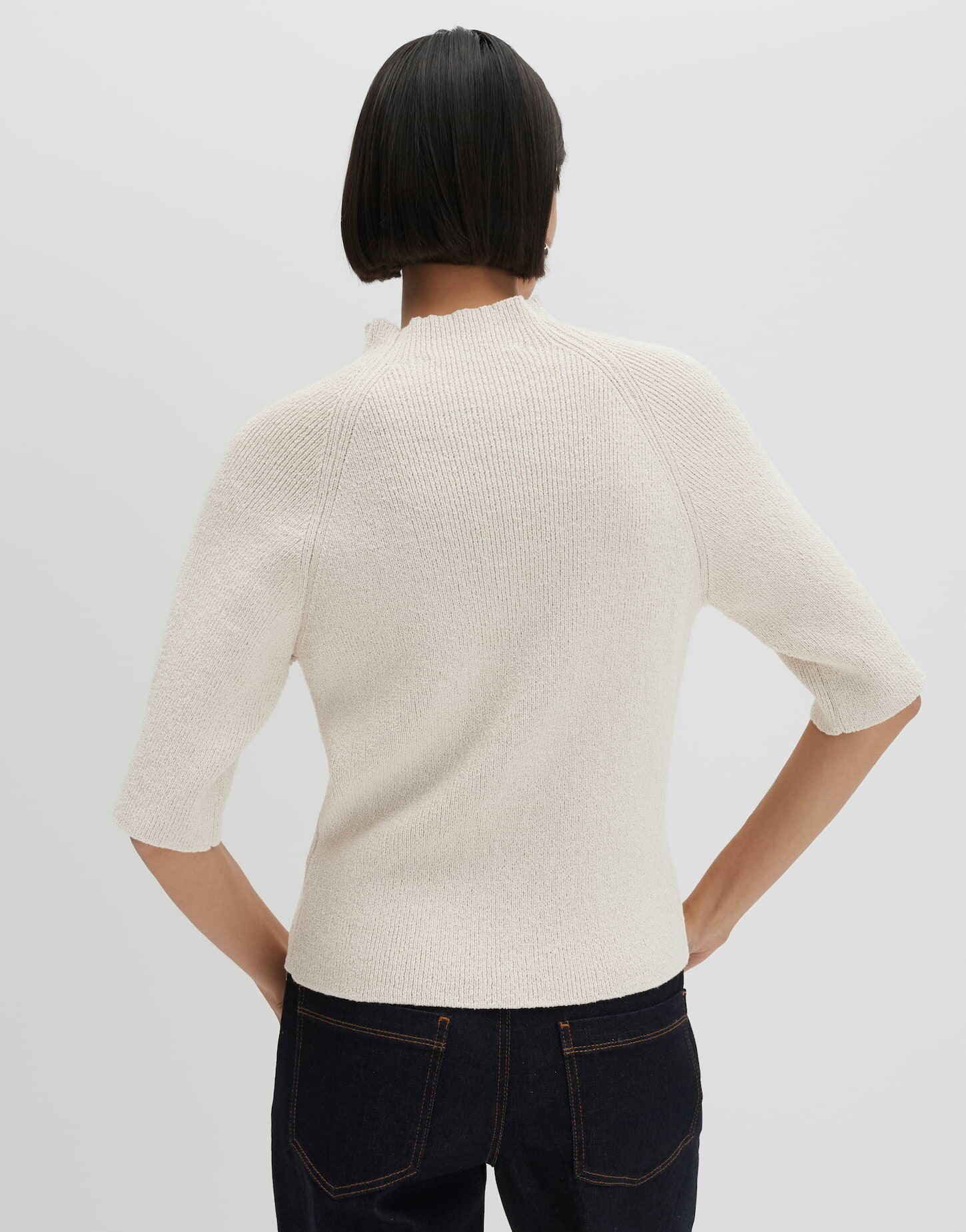 someday Kurzarmpullover Rippstrickpullover aus BCI Cotton Mix Slim Fit Elastische Qualität für hohen Tragekomfort