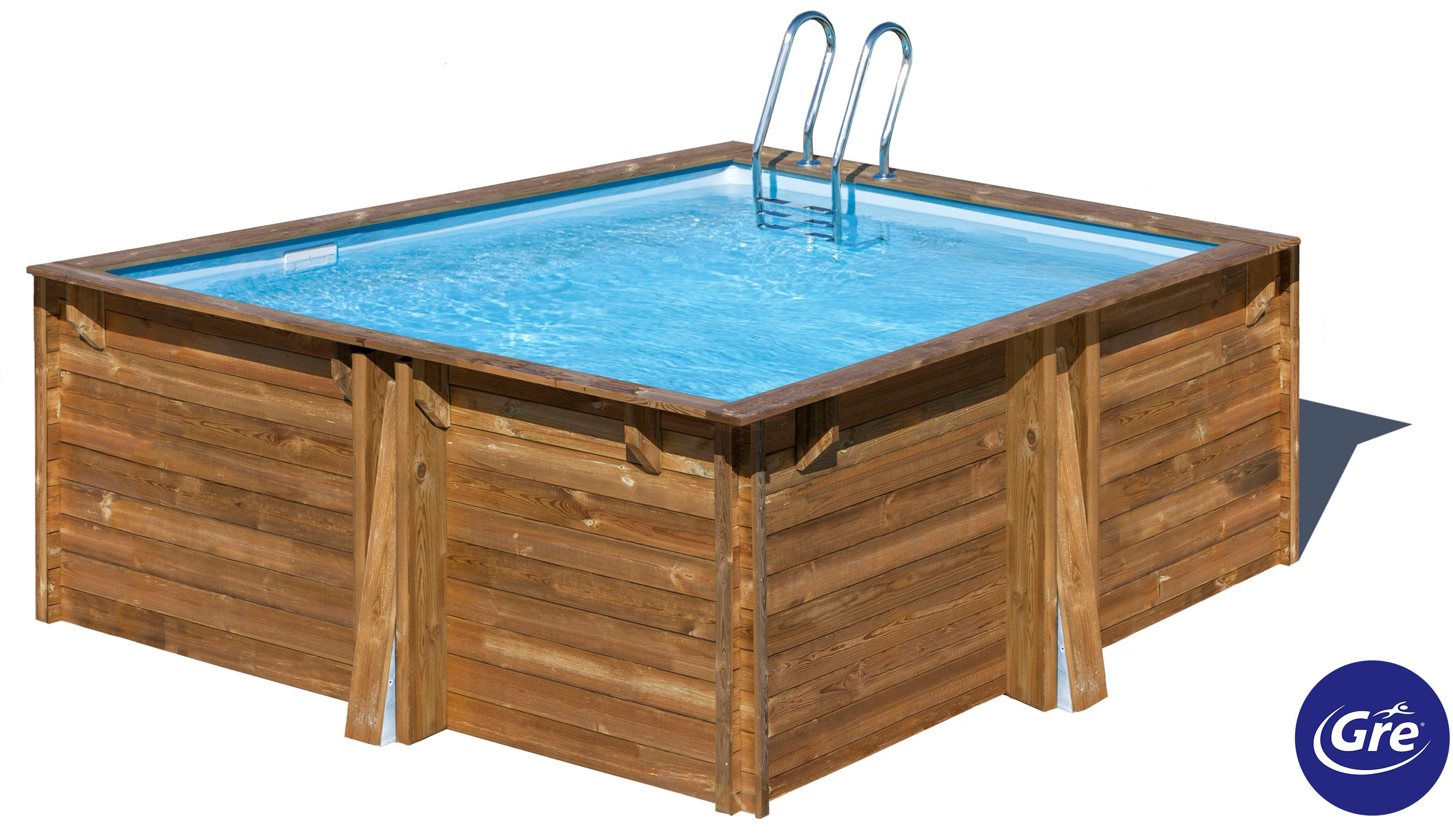 Rechteckpool CARRA 3 mit Edelstahlleiter