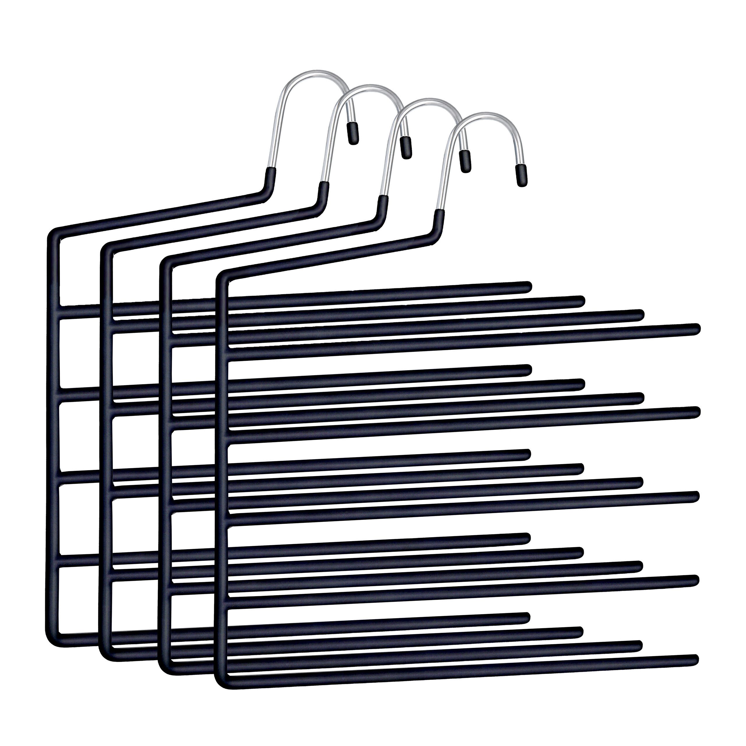 relaxdays Mehrfach-Kleiderbügel Mehrfachbügel Hosen im Set, schwarz günstig online kaufen