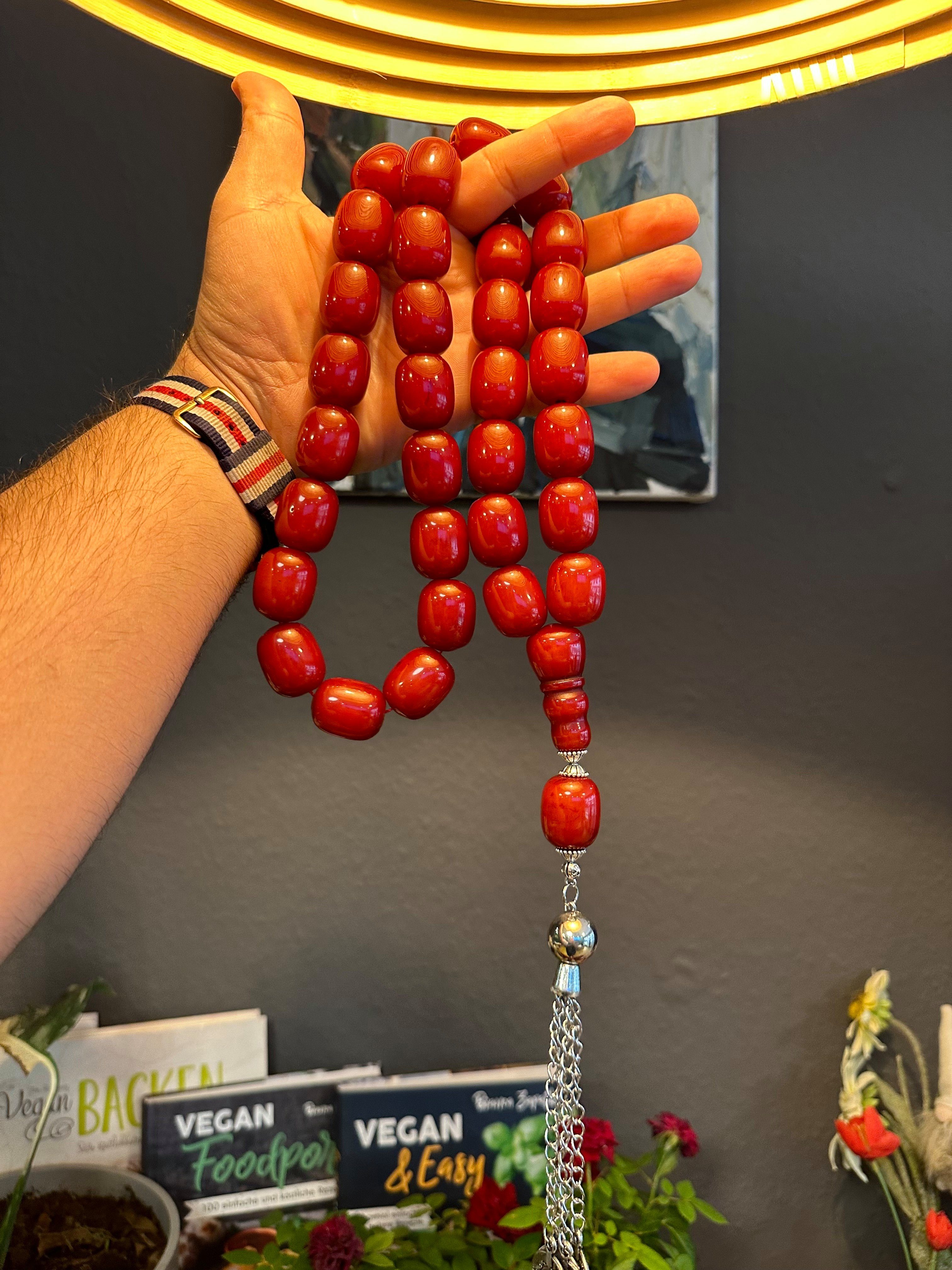 Bakalite (33-tlg) Prayerbeads Misbaha TesbihBid Gebetskette Kettenanhänger Tesbih faturan