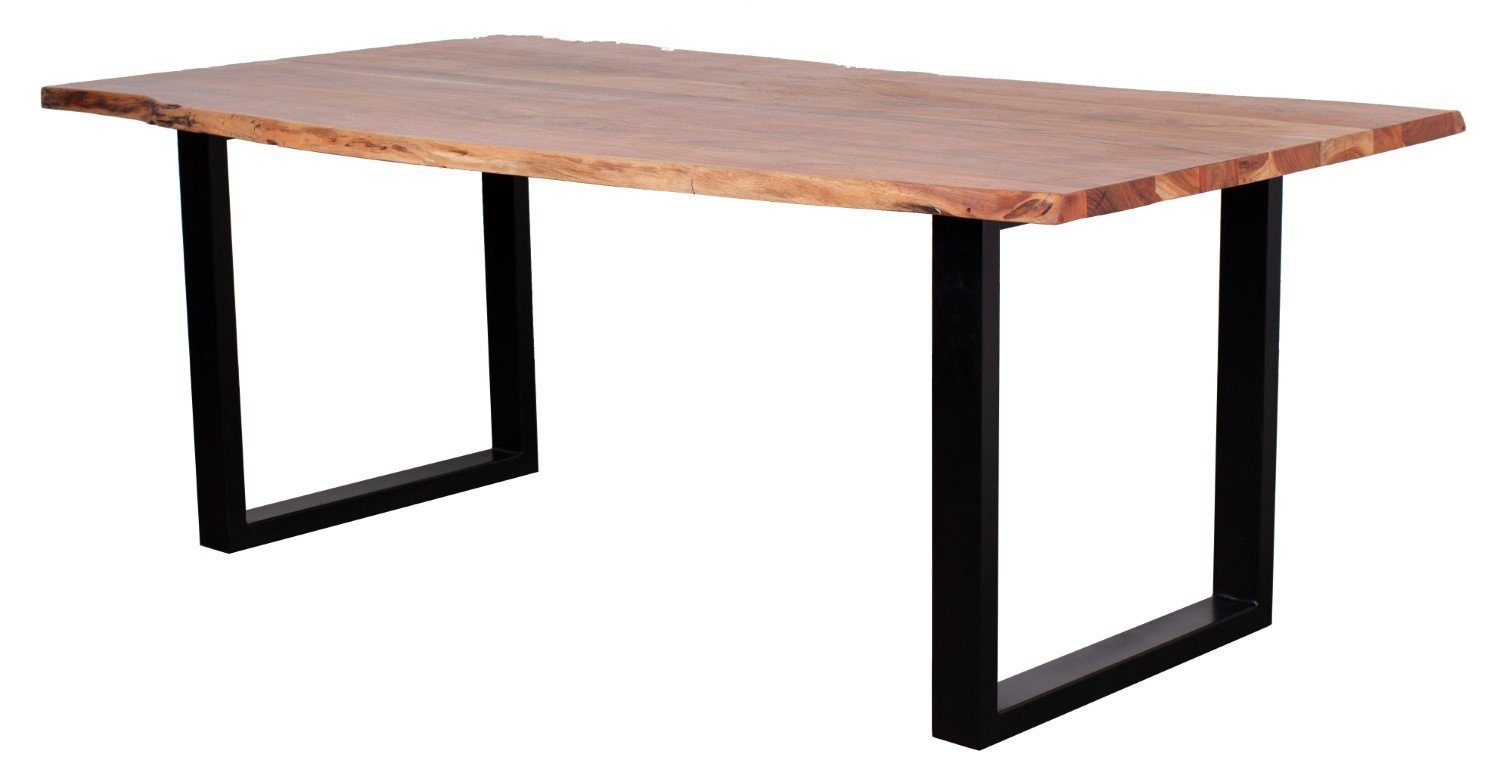 - Massivholz 90 - Tischplatte - - Baumkantentisch living cm Gestell 160 Akazienholz, - - bene - Neapel Esszimmer 200 cm x Büro - U-Form 100 3,5