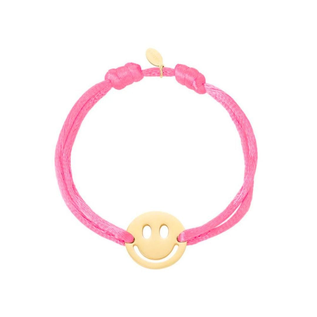 suebidou Armband Satin Armband mit Smiley Applikation Premium Edelstahl, nachhaltig, kreativ