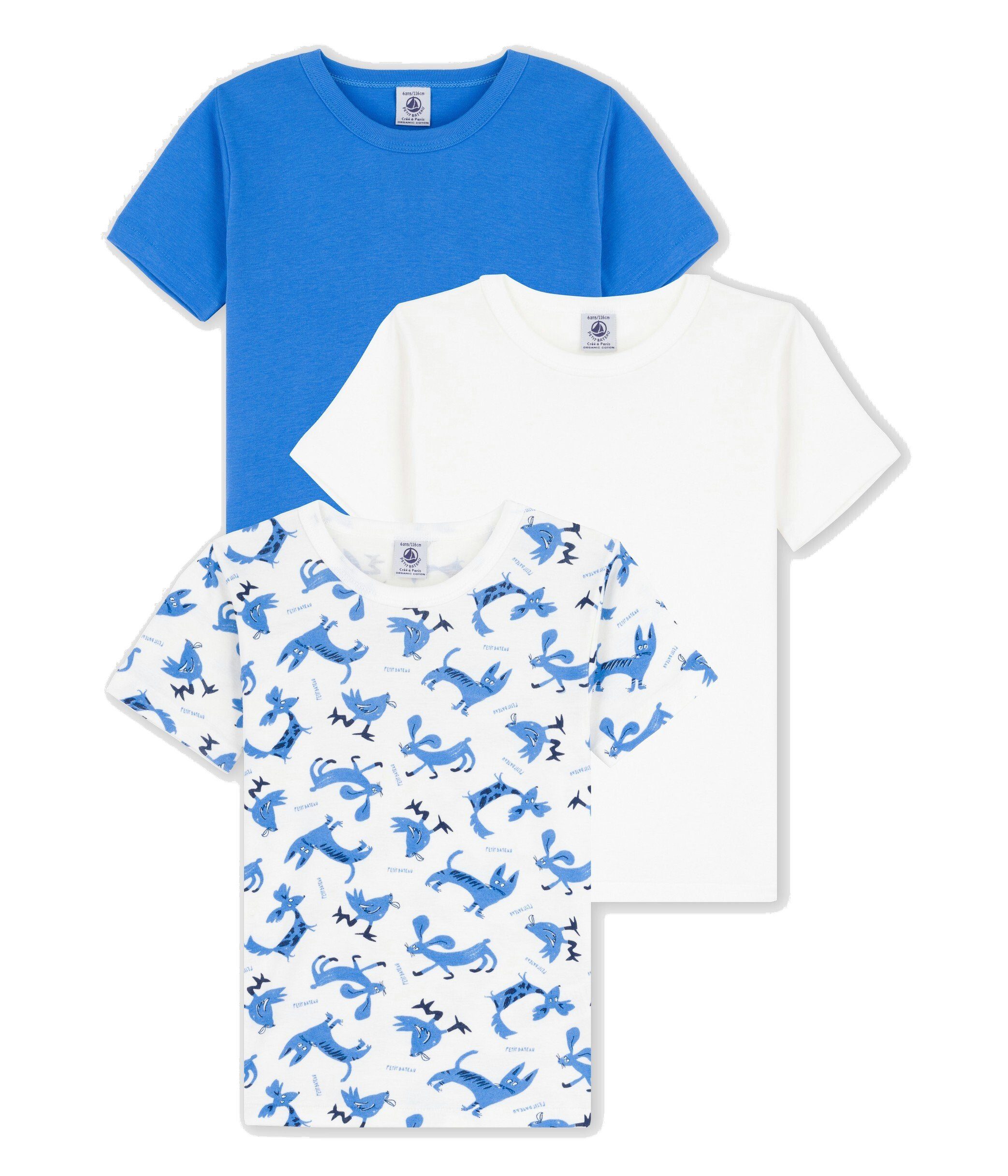 T-Shirt T-Shirts, Petit Jungen Set für 3er Kinder Bateau
