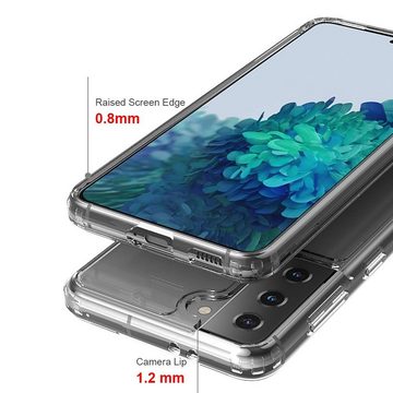 CoverKingz Handyhülle Hülle für Samsung Galaxy S21 Handyhülle Hybrid Silikon Case Bumper 15,84 cm (6,2 Zoll), Handyhülle Schutzhülle Transparent Hybrid Silikonhülle Bumper
