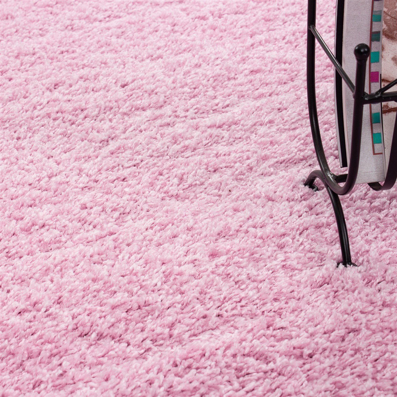 Miovani, Wohnzimmer Hochflor-Teppich Shaggy Hochflorteppich Teppich Schlafzimmer 30 Höhe: Langflor, Rechteckig, Pink mm