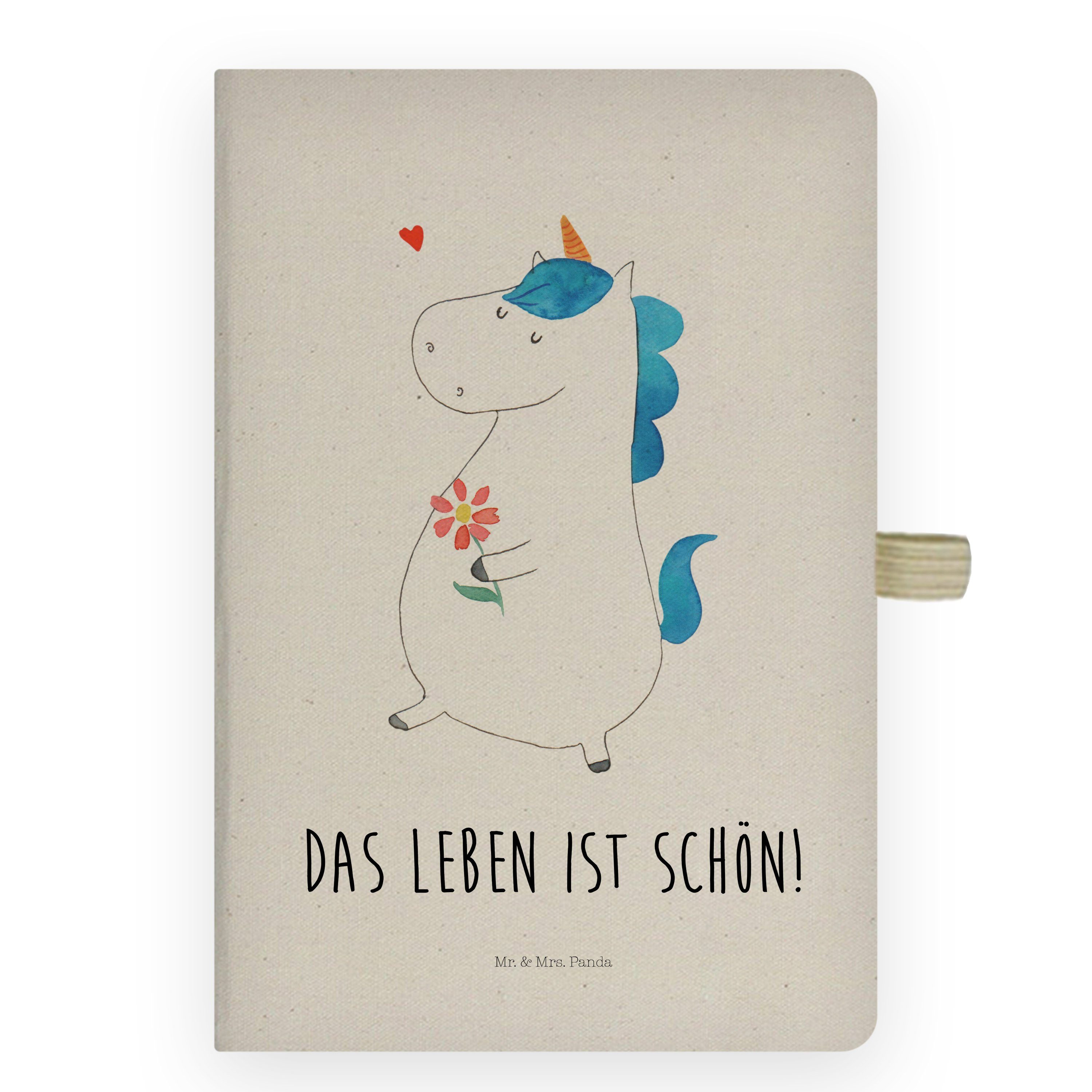 Mr. & Mrs. Panda Notizbuch Einhorn Spaziergang, notizbuch, Transparent, Adressbuch, Motivation, Mr. & Mrs. Panda, Gedankenbuch Notizbuch A4 Kariert Blumen