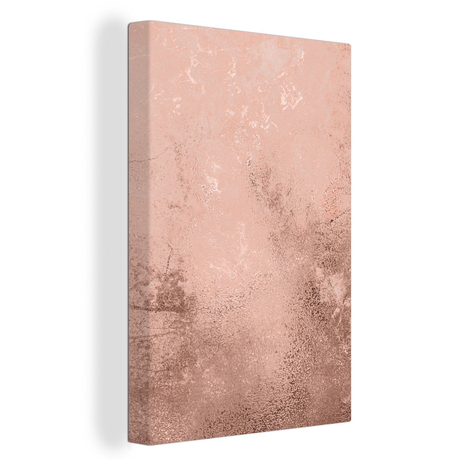 OneMillionCanvasses® Leinwandbild Marmor - Stein - Rosa, (1 St), Leinwandbild fertig bespannt inkl. Zackenaufhänger, Gemälde, 20x30 cm
