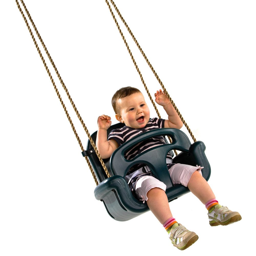 Wickey Babyschaukel - Babysitz verstellbar (3 Teile) - MITWACHSEND - Zubehör für Spielturm, Verstellbarer Babyschaukelsitz, extrem witterungsbeständig