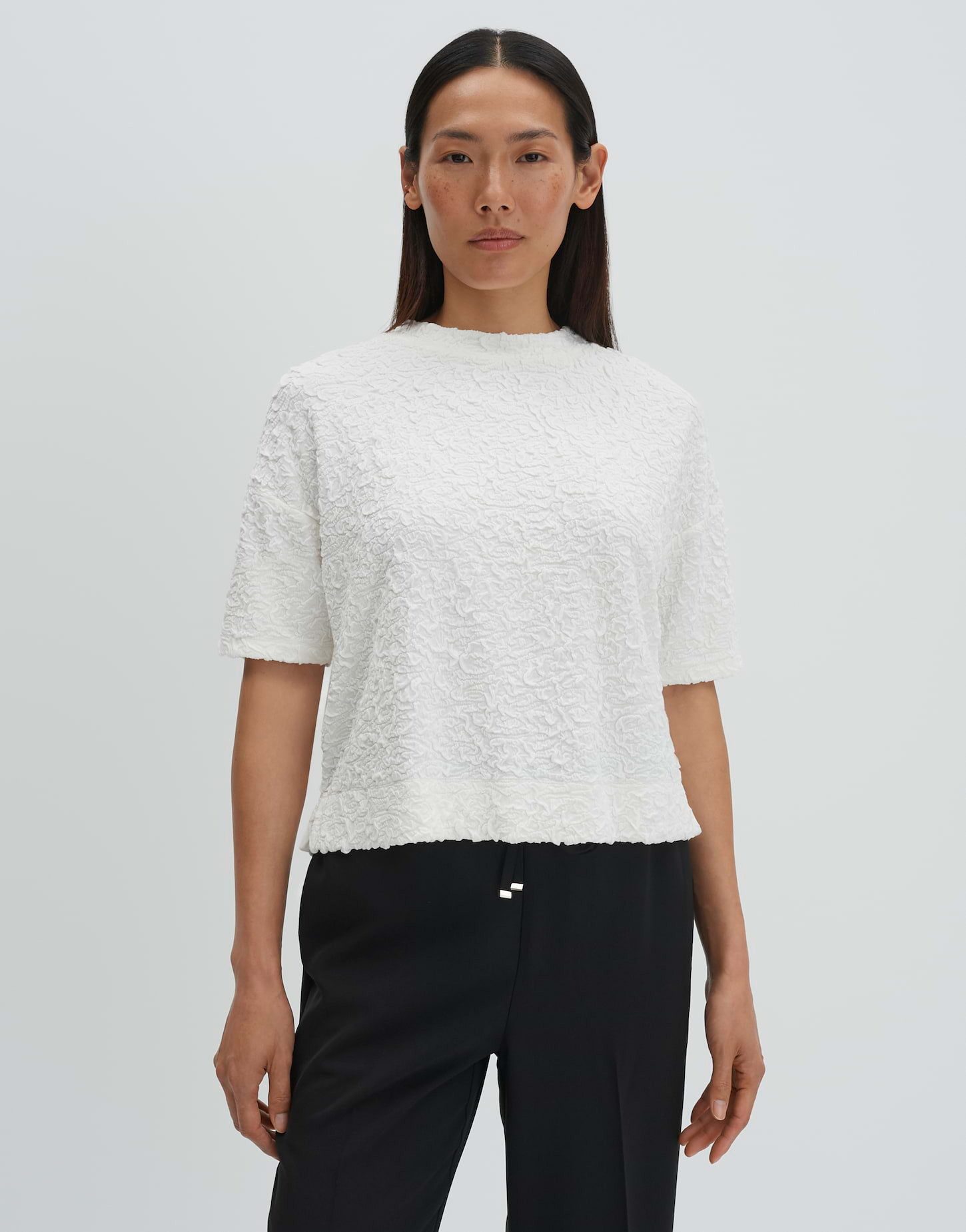 someday T-Shirt Keena mit 3D-Oberfläche Hoher Rundhals, boxy geschnitten fü günstig online kaufen
