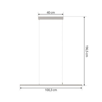 Prios Hängeleuchte Zyair, dimmbar, LED-Leuchtmittel fest verbaut, universalweiß, Modern, Aluminium, Kunststoff, weiß, 1 flammig, inkl. Leuchtmittel