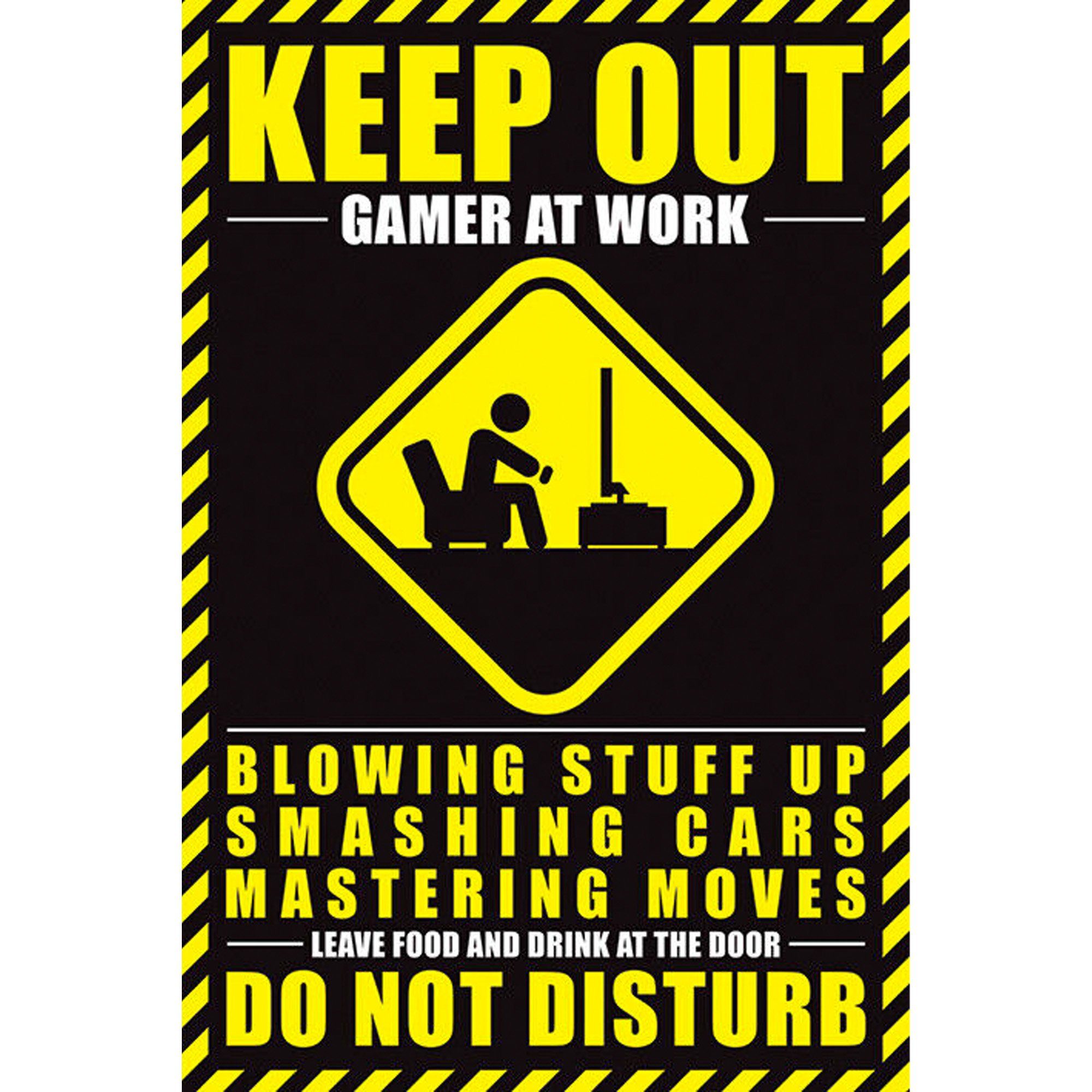 Hole in the Wall Poster Do not Disturb - Gamer at Work, Do not Disturb