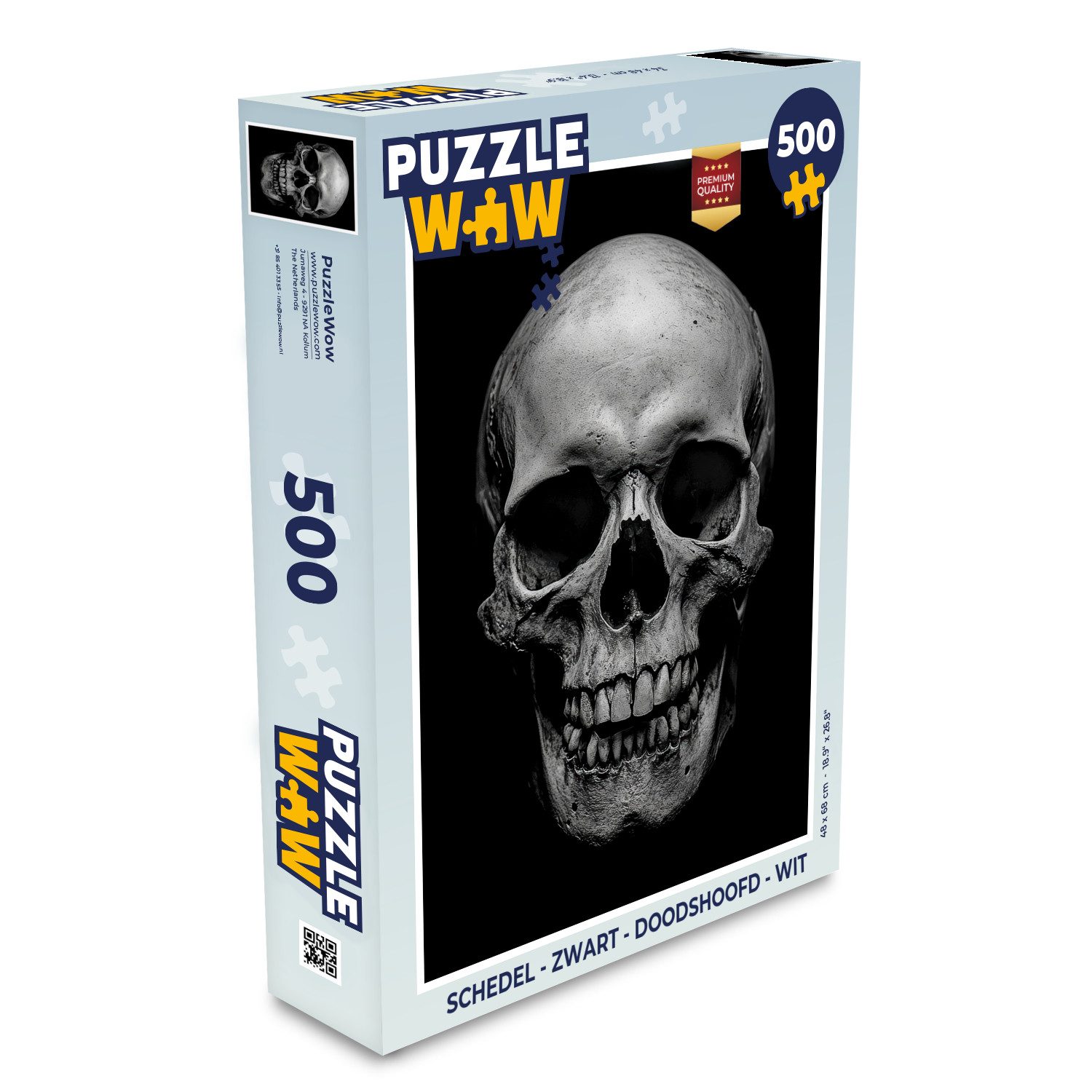 MuchoWow Puzzle Totenkopf - Schwarz - Totenkopf - Weiß, 500 Puzzleteile, Fo günstig online kaufen