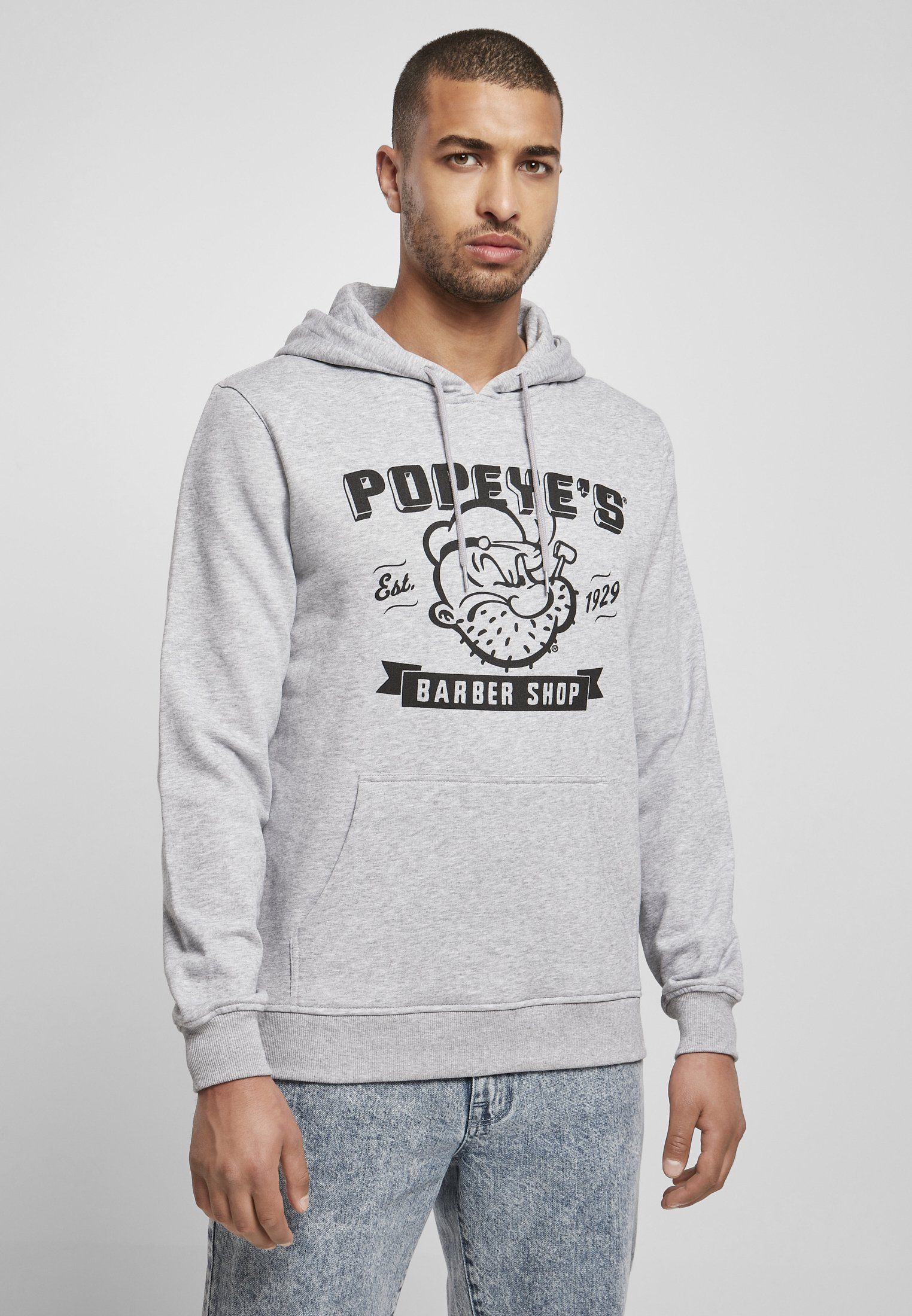 Merchcode Sweater Herren Popeye Barber Shop Hoody (1-tlg) grey | Sweatshirts