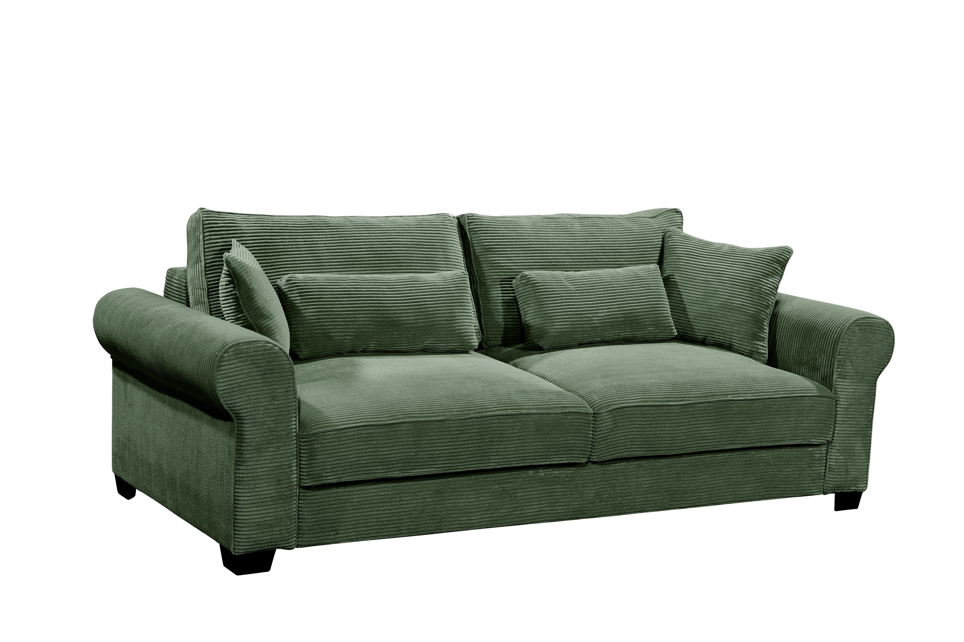 freiraum Schlafsofa ANGELINA LUX.3DL, Liegefläche 198x165cm, winter moss - 250x95x125 (BxHxT)