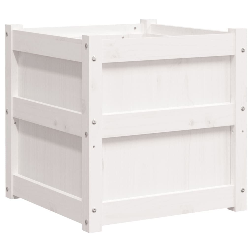 vidaXL Blumentopf Pflanzkübel Weiß 50x50x50 cm günstig online kaufen
