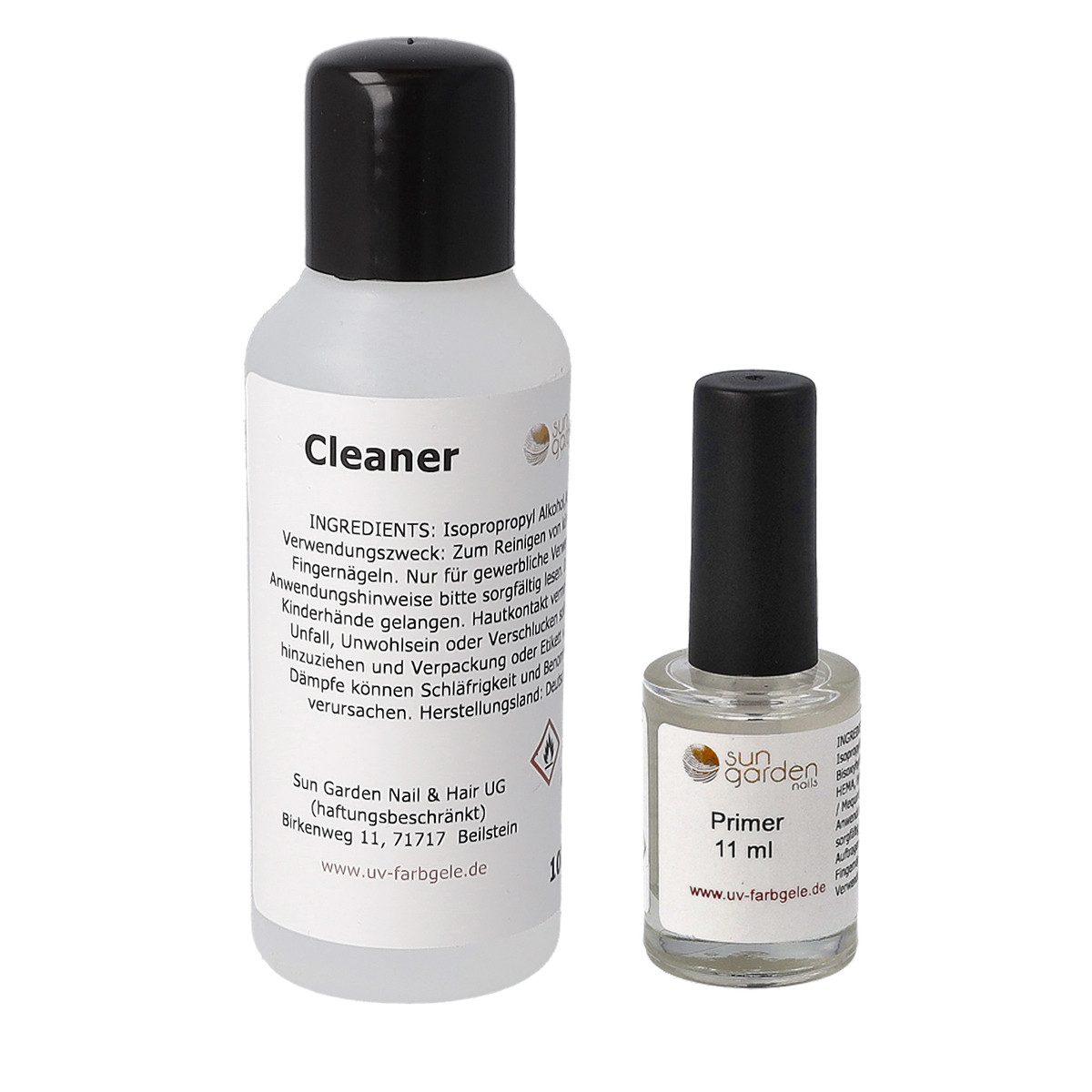 Sun Garden Nails Nageldesign Zubehör Nagelreiniger Cleaner 100 ml inkl. Primer 11 ml
