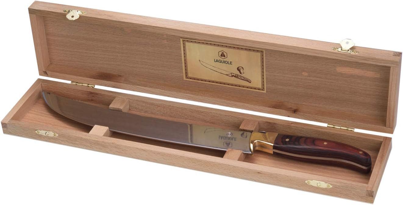 LAGUIOLE Flaschenöffner 1x Champagner-Schwert mit echtem Holzgriff - Edelstahl - Ergonomisch (1-tlg), Entkorken Sie Ihre Champagnerflaschen mit Eleganz