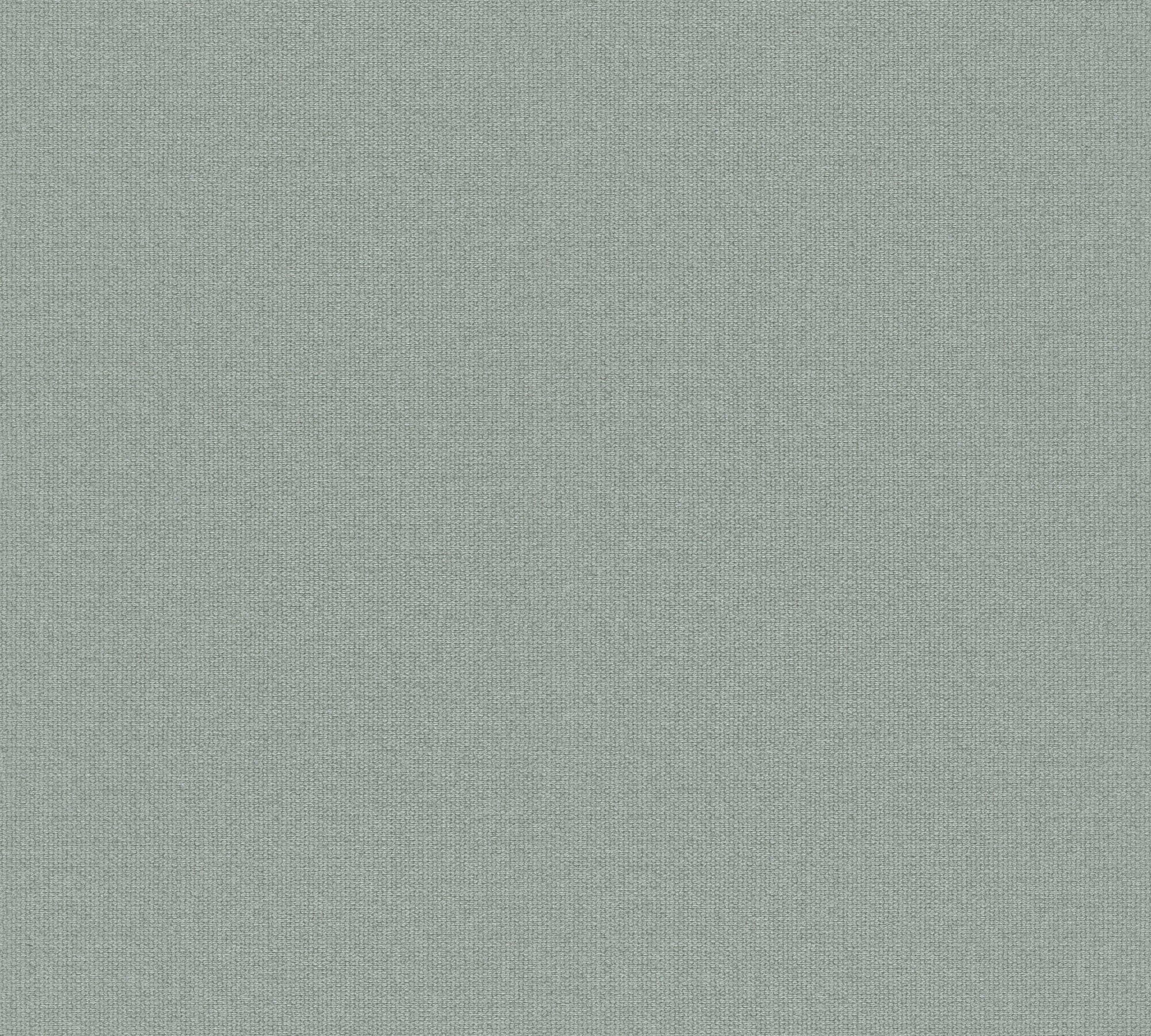leicht Nara Unitapete matt, Grün,Grau Vliestapete (1 Einfarbig, A.S. strukturiert, St), Création