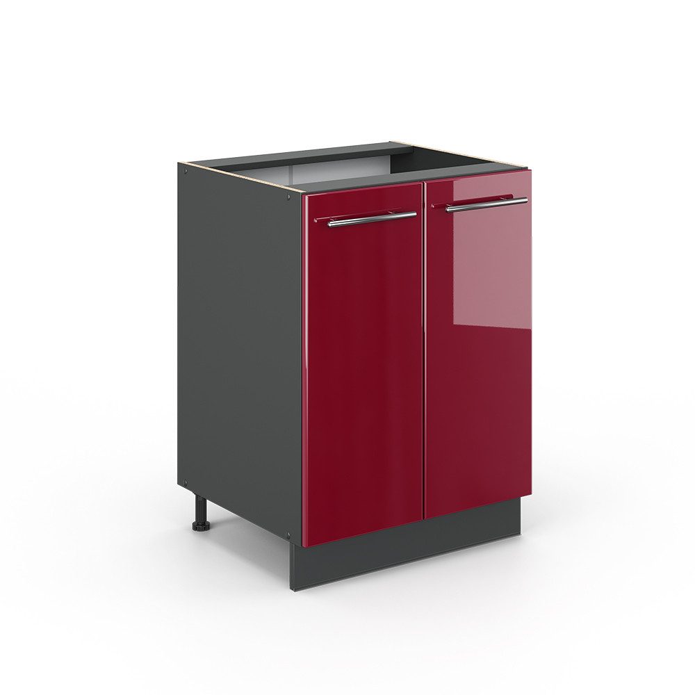 Vicco Unterschrank Fame-Line, Bordeaux Hochglanz/Anthrazit, 60 cm ohne Arbeitsplatte (1-St)