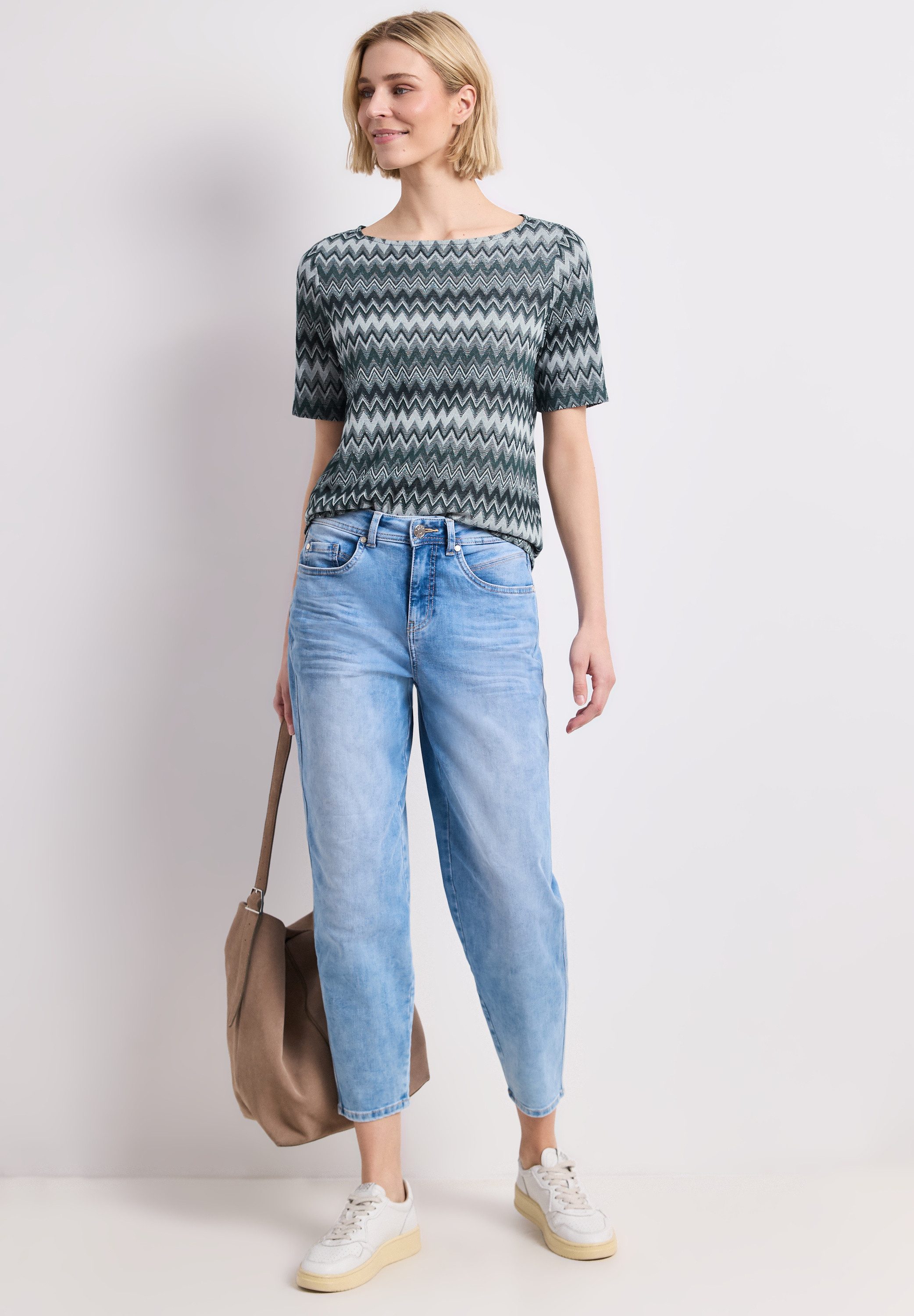STREET ONE T-Shirt mit Zick Zack Muster