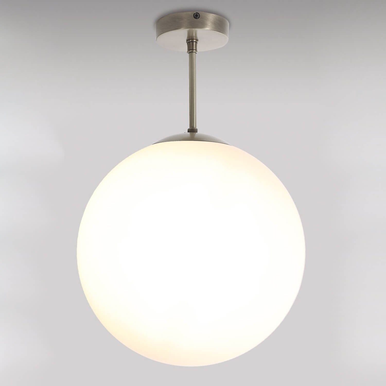 Licht-Erlebnisse Deckenleuchte MUSA, ohne Leuchtmittel, Messing Glas Kugelschirm Vintage Ø 30 cm E27