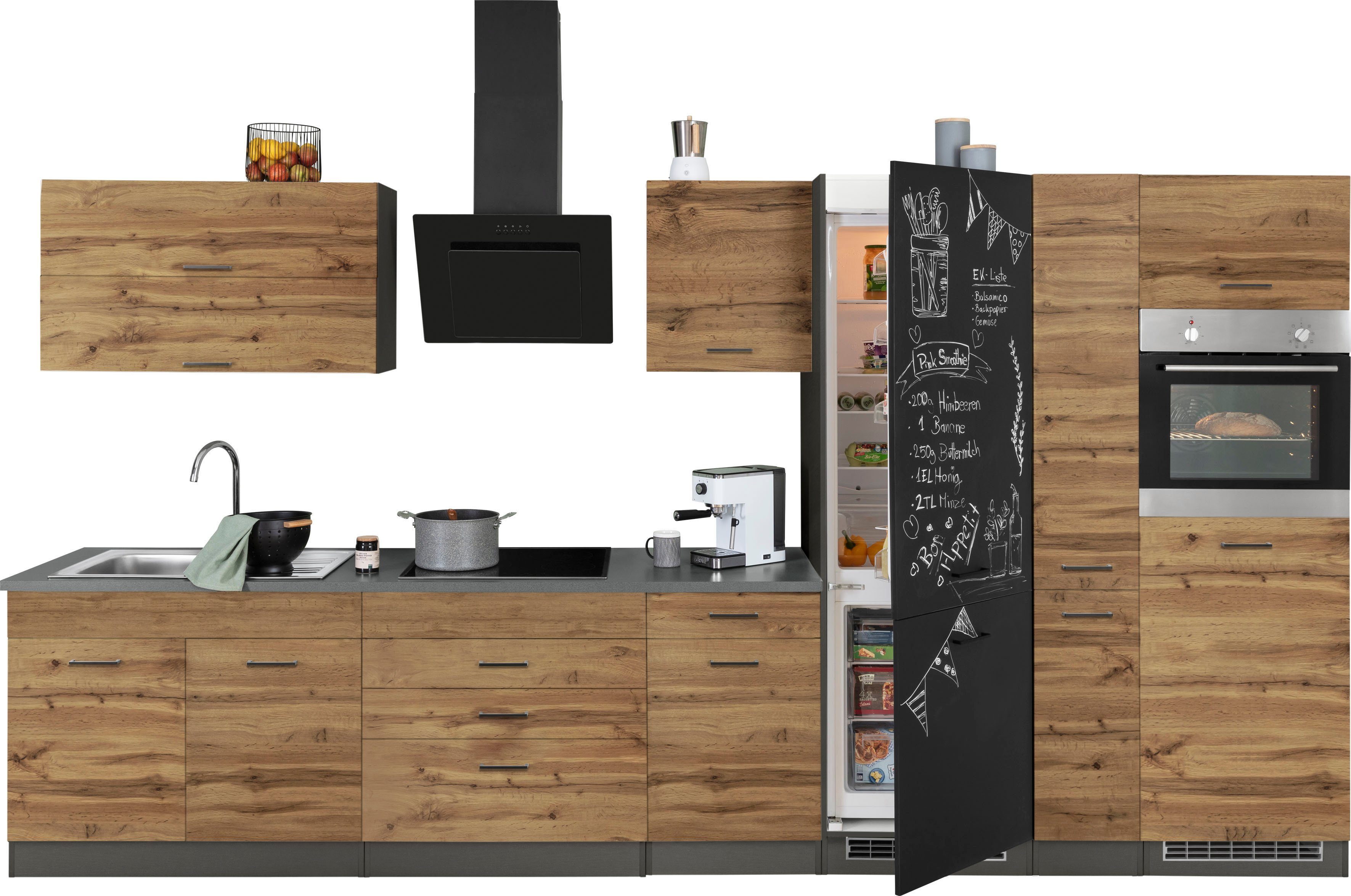 KOCHSTATION Кухніzeile KS-Trier, ohne E-Geräte, Breite 380 cm