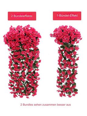 Kunstpflanze 2 Stück Kunstblumen Hängend Kunstblumen Blumen Künstlicher Efeu 70CM, HIBNOPN