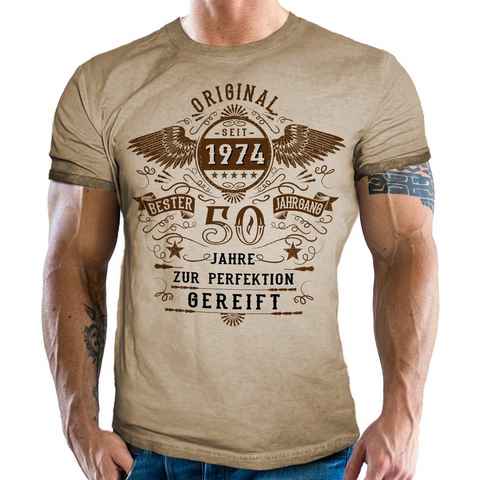 LOBO NEGRO® T-Shirt als Geschenk für Männer zum 50. Geburtstag - Perfektion Jahrgang 1974