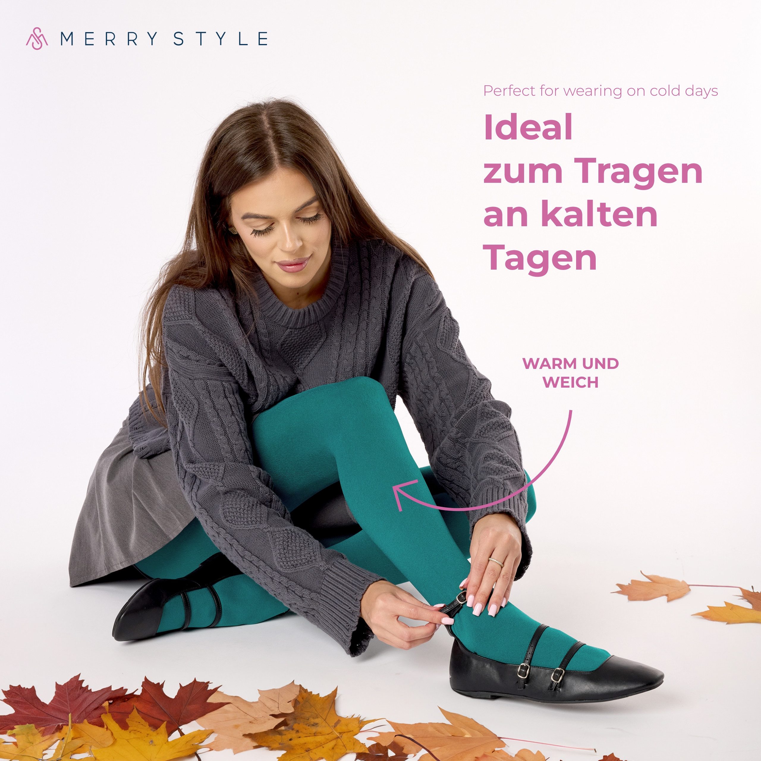 Merry Style Strumpfhose Thermo Strumpfhose Damen Winter Wärme Tights Gefütterte MS-ATX-442 (1 St) – Bild 5 von 5