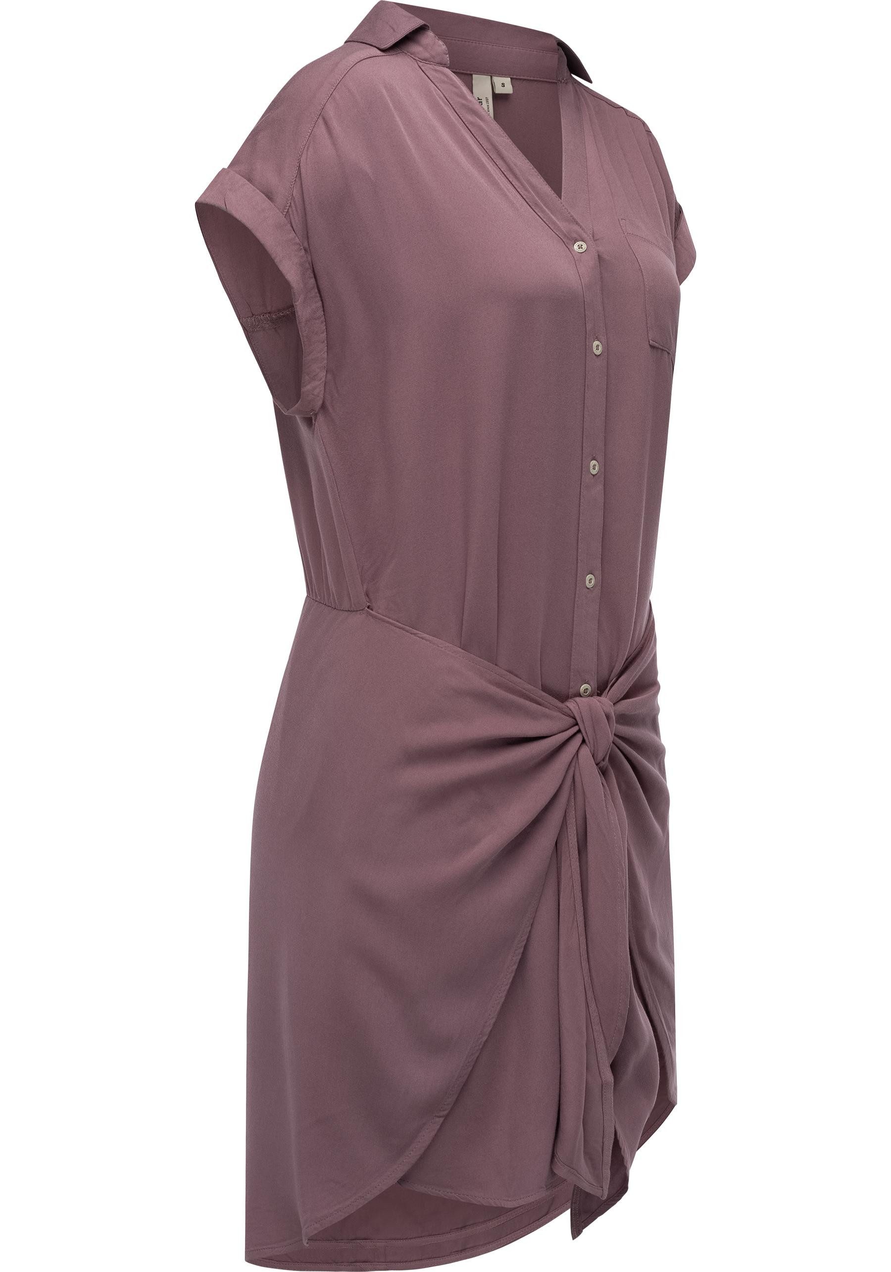 Ragwear Blusenkleid Bahaya stylisches Damen Sommerkleid mit Bindeband