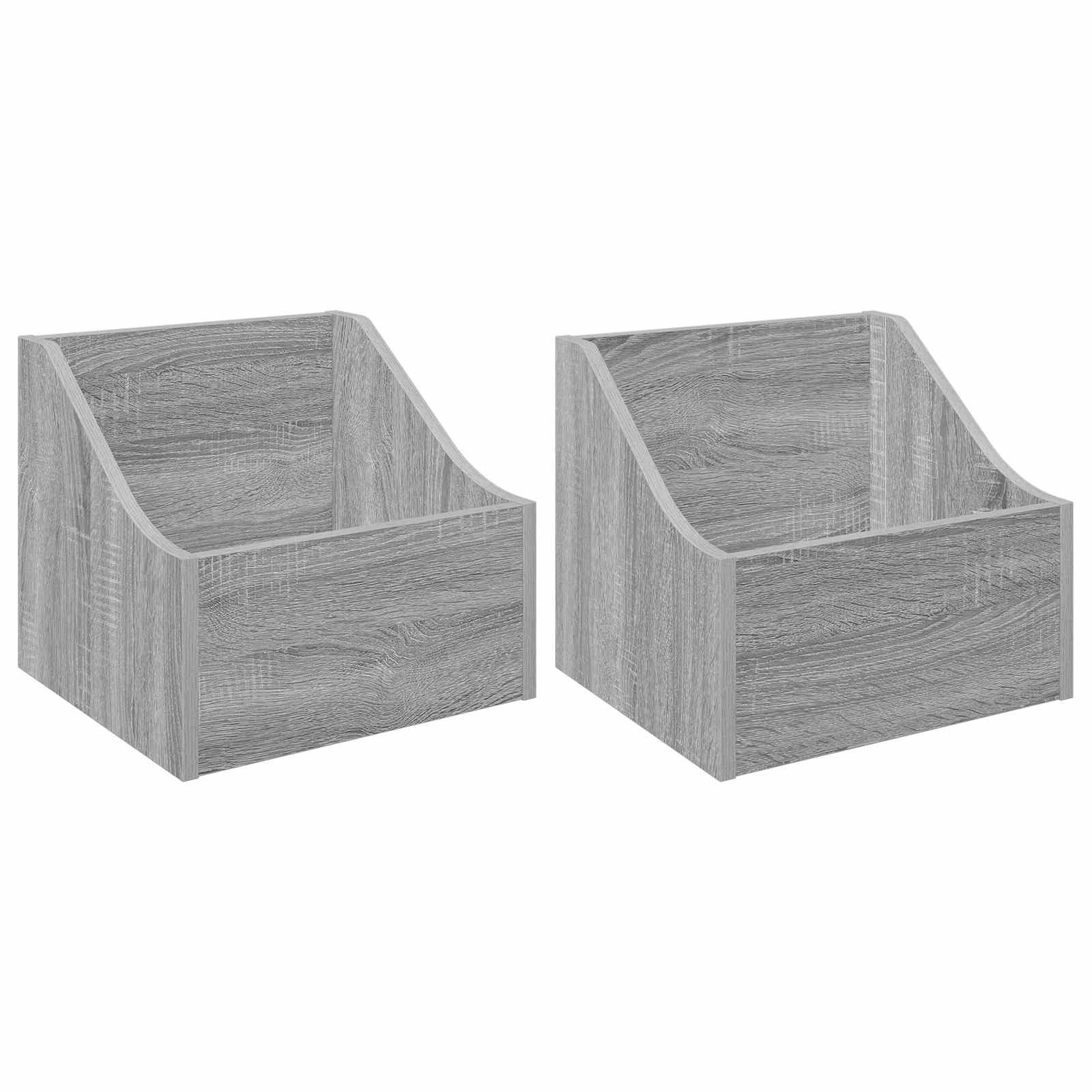 vidaXL Aufbewahrungsbox LP Plattenbox 2 stk. Sonoma-Grau 37 x 33 x 32 cm Holzwerkstoff (2 St)