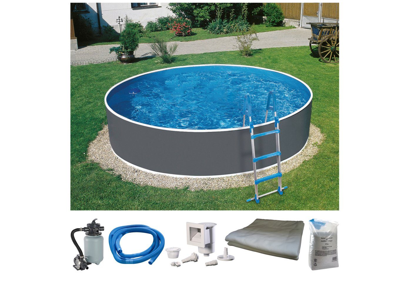 KONIFERA Rundpool Standard (Set, 6-tlg), inkl. Zubehör in verschiedenen Größen