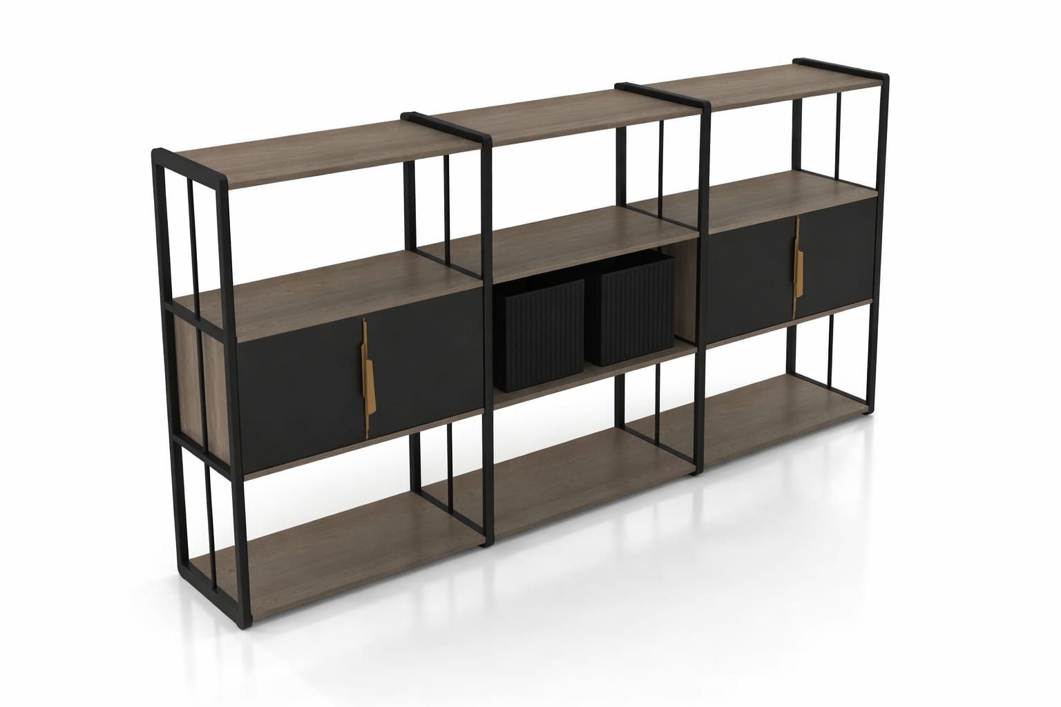 JVmoebel Bücherregal Design Bücherregal Modern Industrial Regal Metall Holz Büro, 1-tlg., Made in Europa