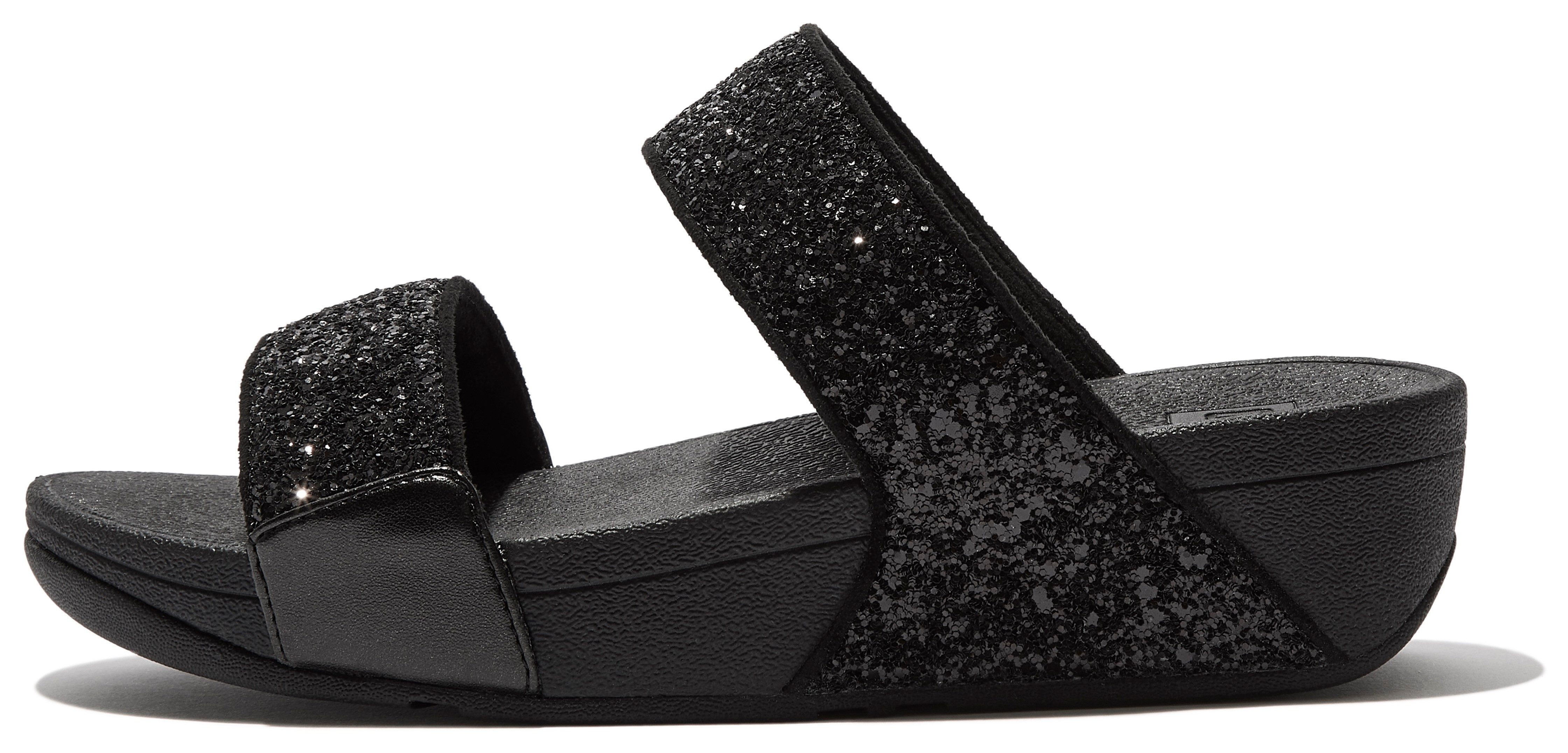 LULU GLITTER SLIDES Keilpantolette