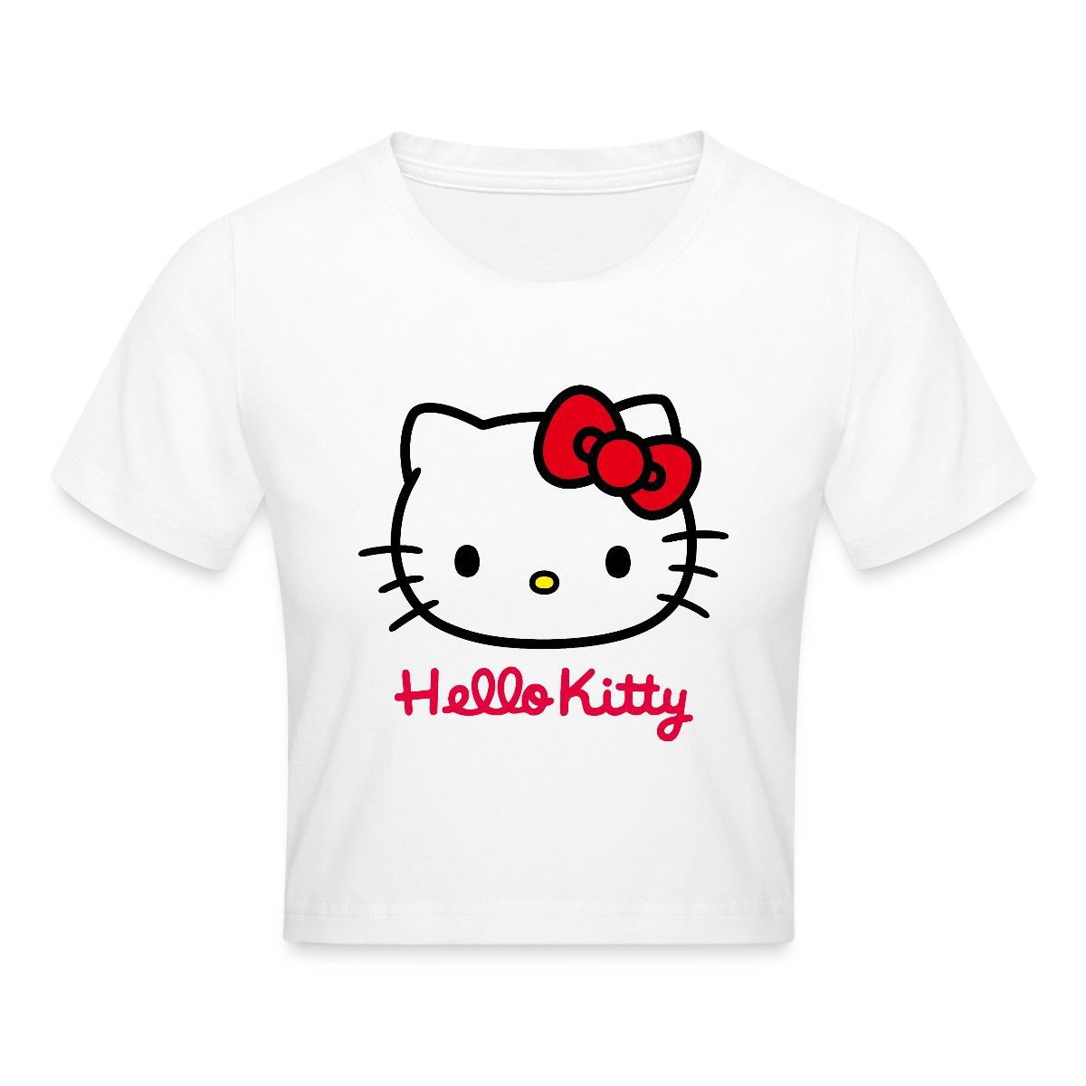 Spreadshirt T-Shirt Hello Kitty Klassisch Mit Schriftzug Crop Top (1-tlg) günstig online kaufen