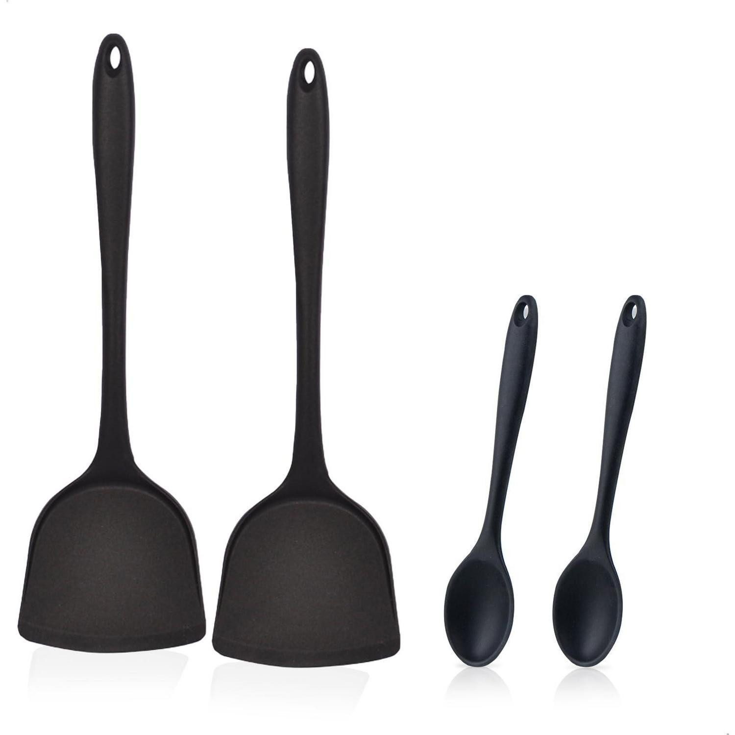 LuxusKollektion Kochlöffel Küchenhelfer Set Silikon 4-teilig