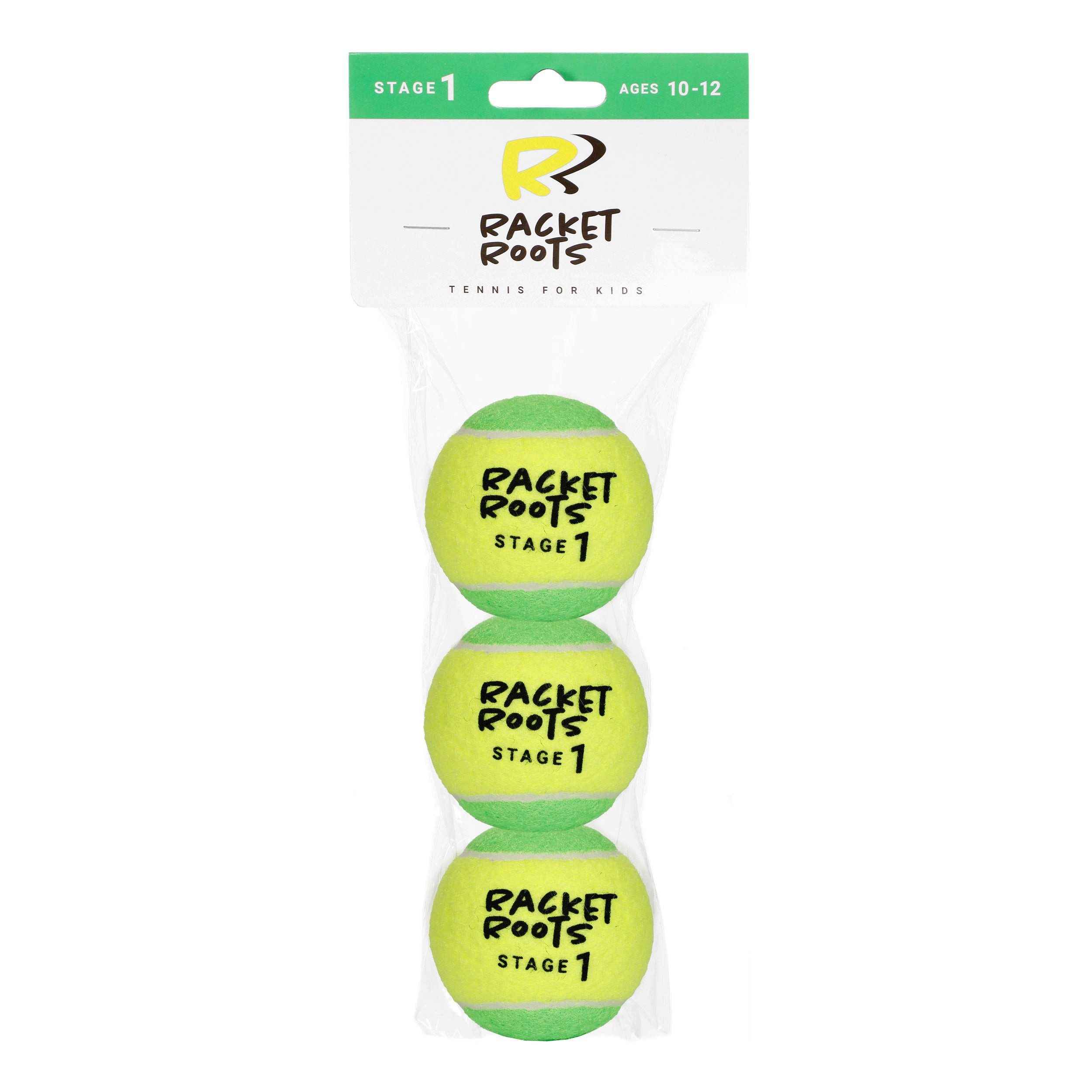 Racket Roots Tennisball RR Stage 1 - 3 Tennisbälle - Play and Stay Ball - (3er Beutel)