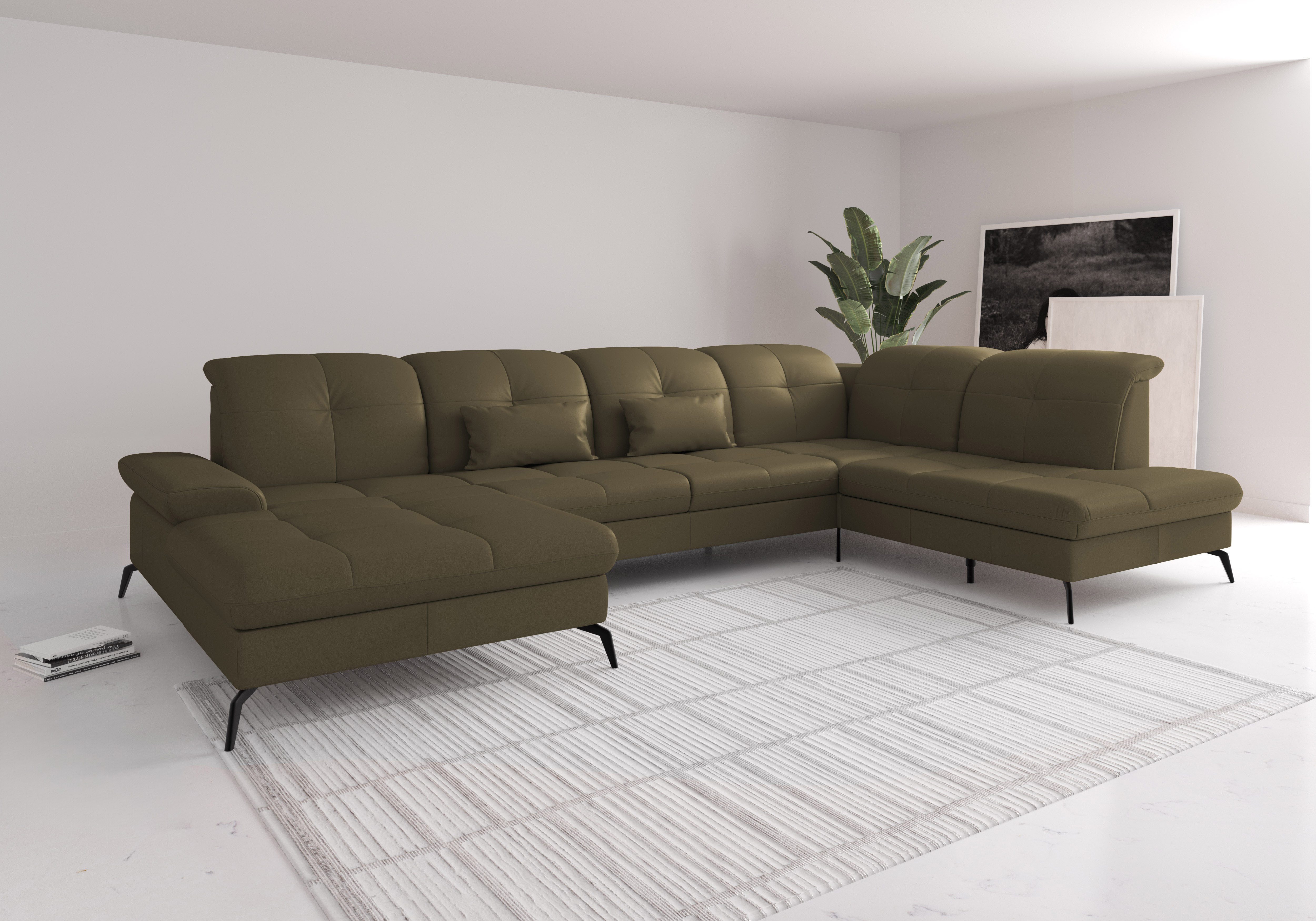 sit&more Wohnlandschaft Amica, U-Form, inkl. Sitztiefenverstellung und Armteilverstellung, wahlweise mit Kopfteilverstellung, Bettfunktion und Bettkasten