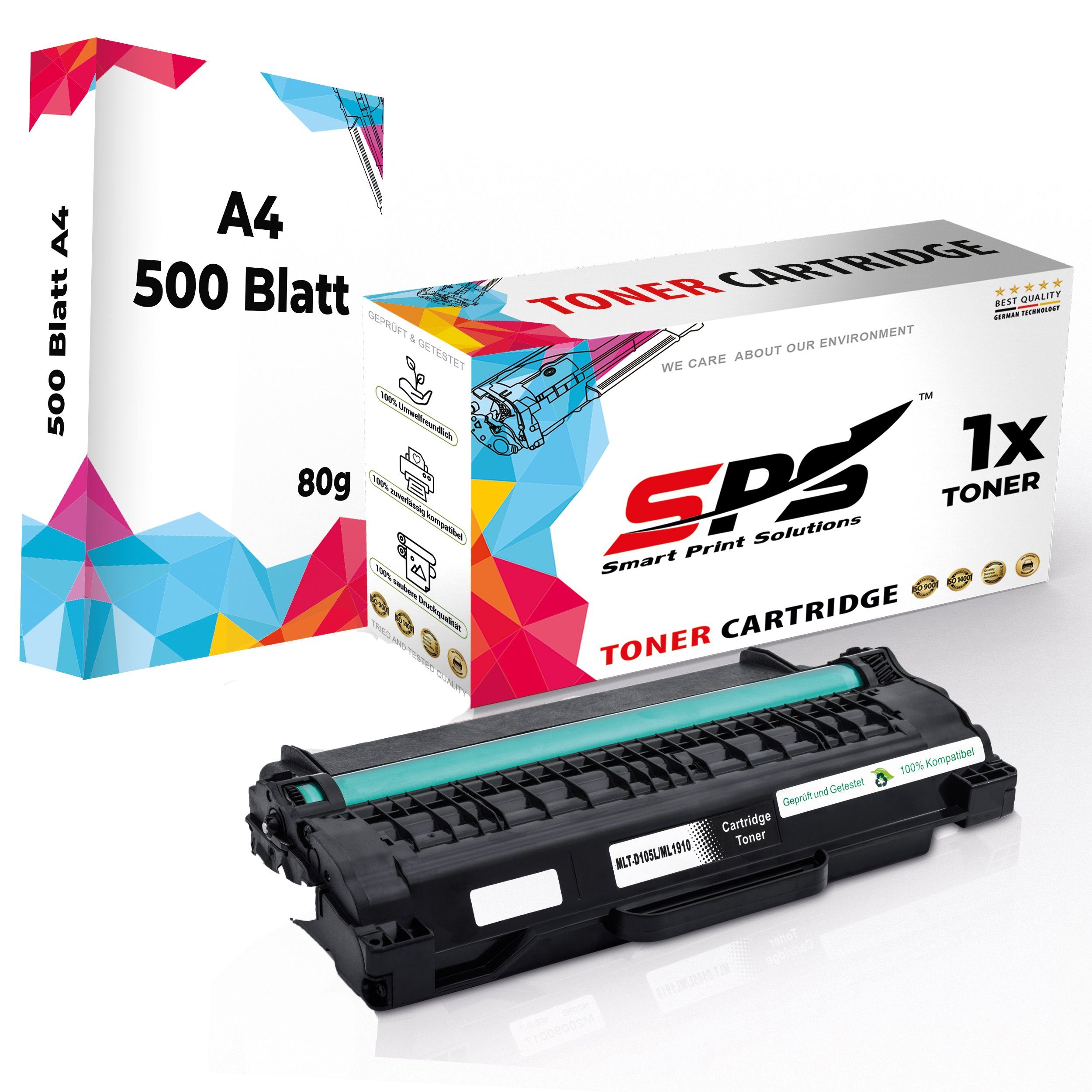 SPS Tonerkartusche Kompatibel für Samsung SCX-4623FW 105L MLT-D105L, (1er Pack + A4 Papier)