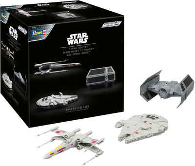 Revell® Modellbausatz 3 Star Wars Modellen (Millennium Falcon, X-Wing Fighter, TIE Fighter), Made in Europe